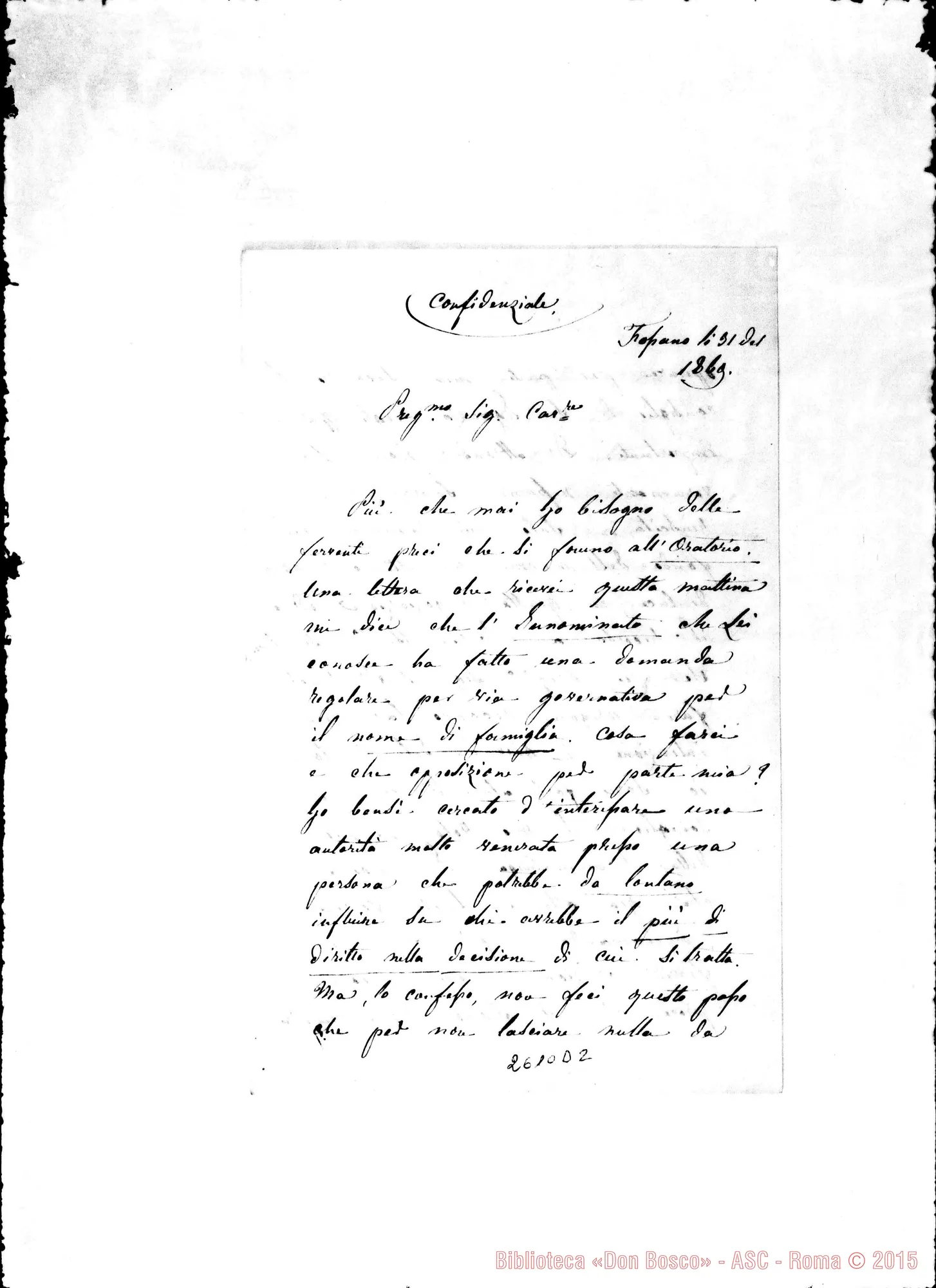 Fotogramma D 2 — Camburzano, contessa di - Oreglia. Fossano, 31-01-1869