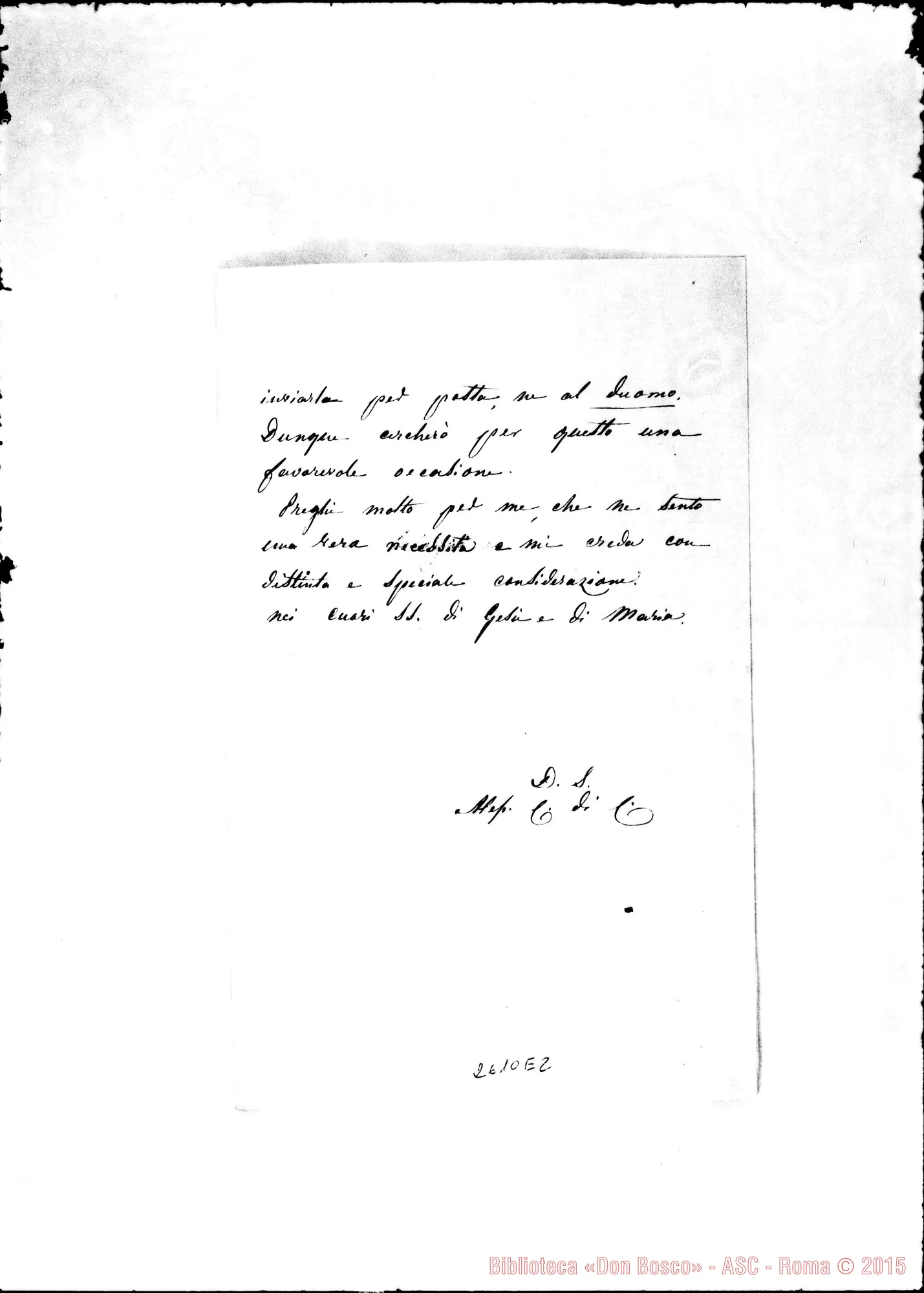 Fotogramma E 2 — Camburzano, contessa di - Oreglia. Fossano, 27-02-1869
