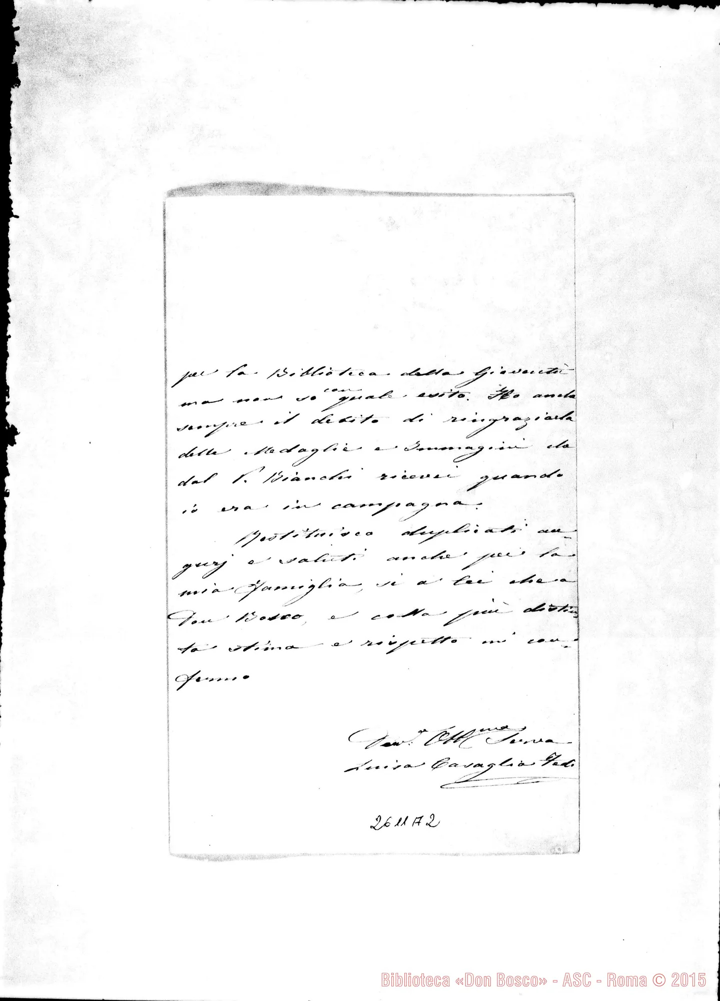 Fotogramma A 2 — Casaglia Luisa - Oreglia. Firenze, 27-12-1868