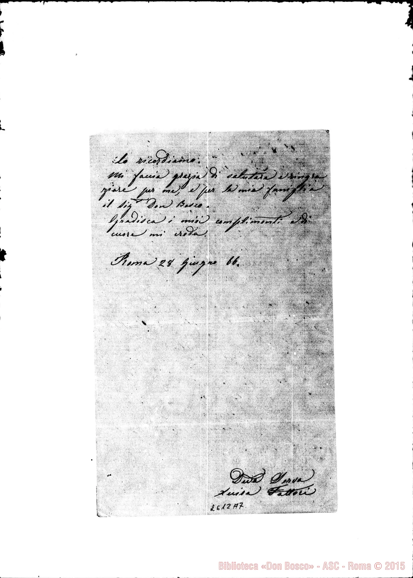 Fotogramma A 7 — Fattori Luisa - Oreglia. Roma, 28-06-1866