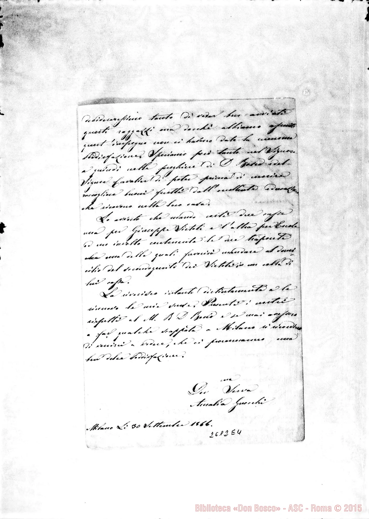 Fotogramma E 4 — Gnecchi Amalia - Oreglia. Milano, 30-09-1866