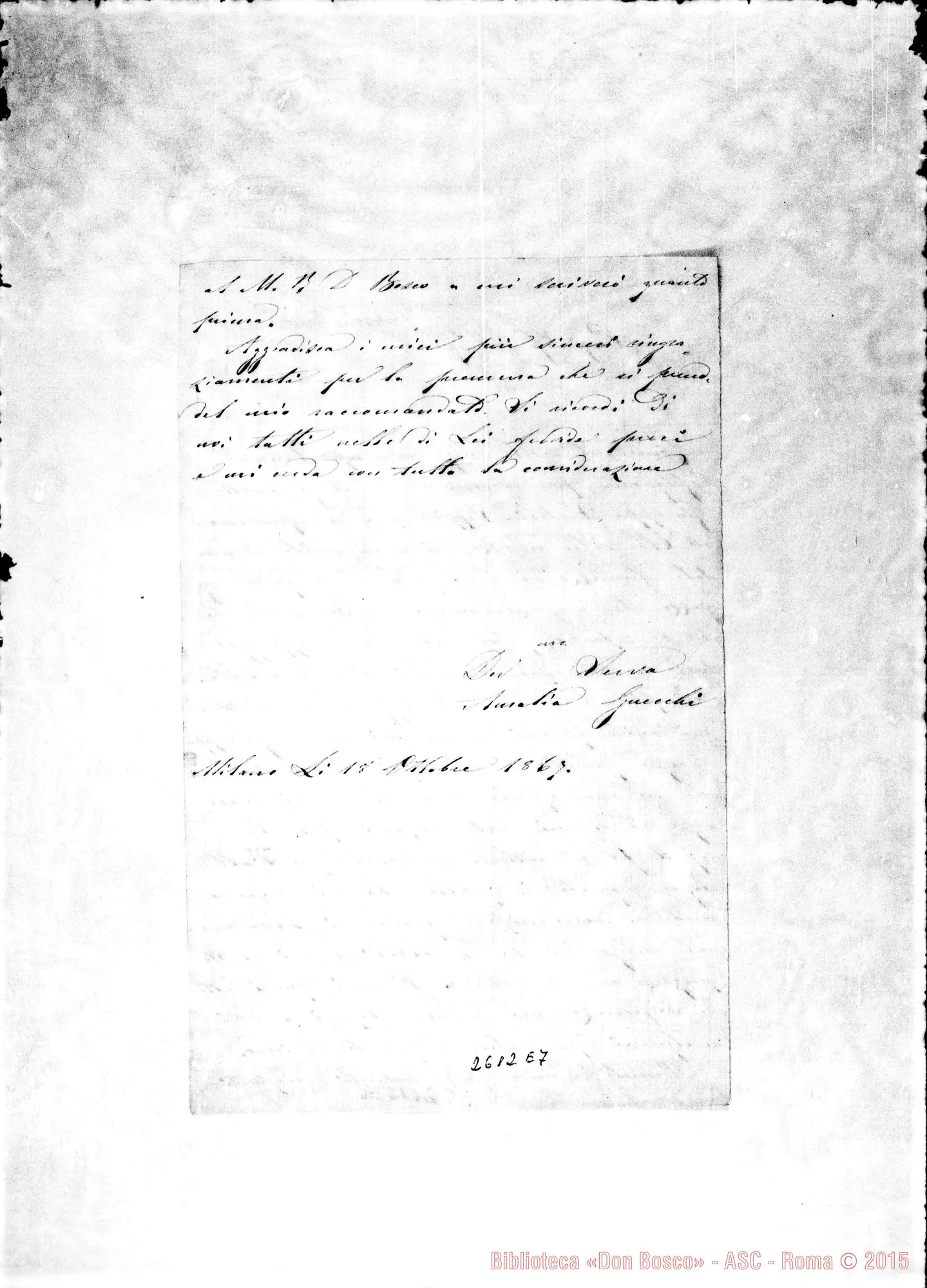 Fotogramma E 7 — Gnecchi Amalia - Oreglia. Milano, 18-10-1867