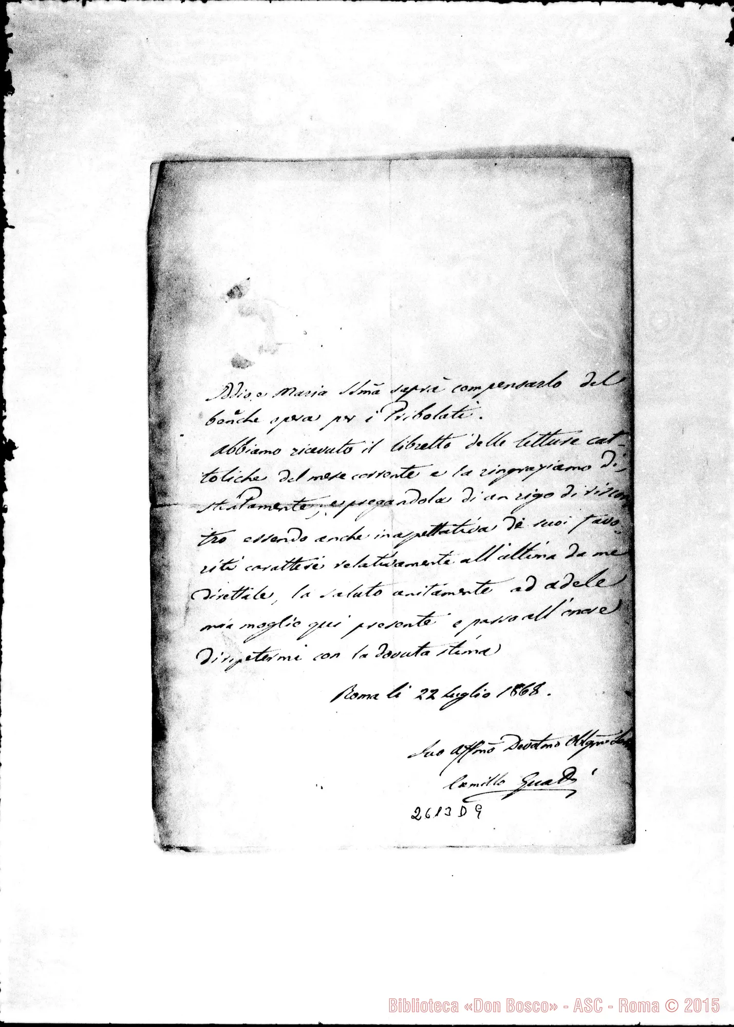 Fotogramma D 9 — Gualdi Camillo - Oreglia. Roma, 22-07-1868