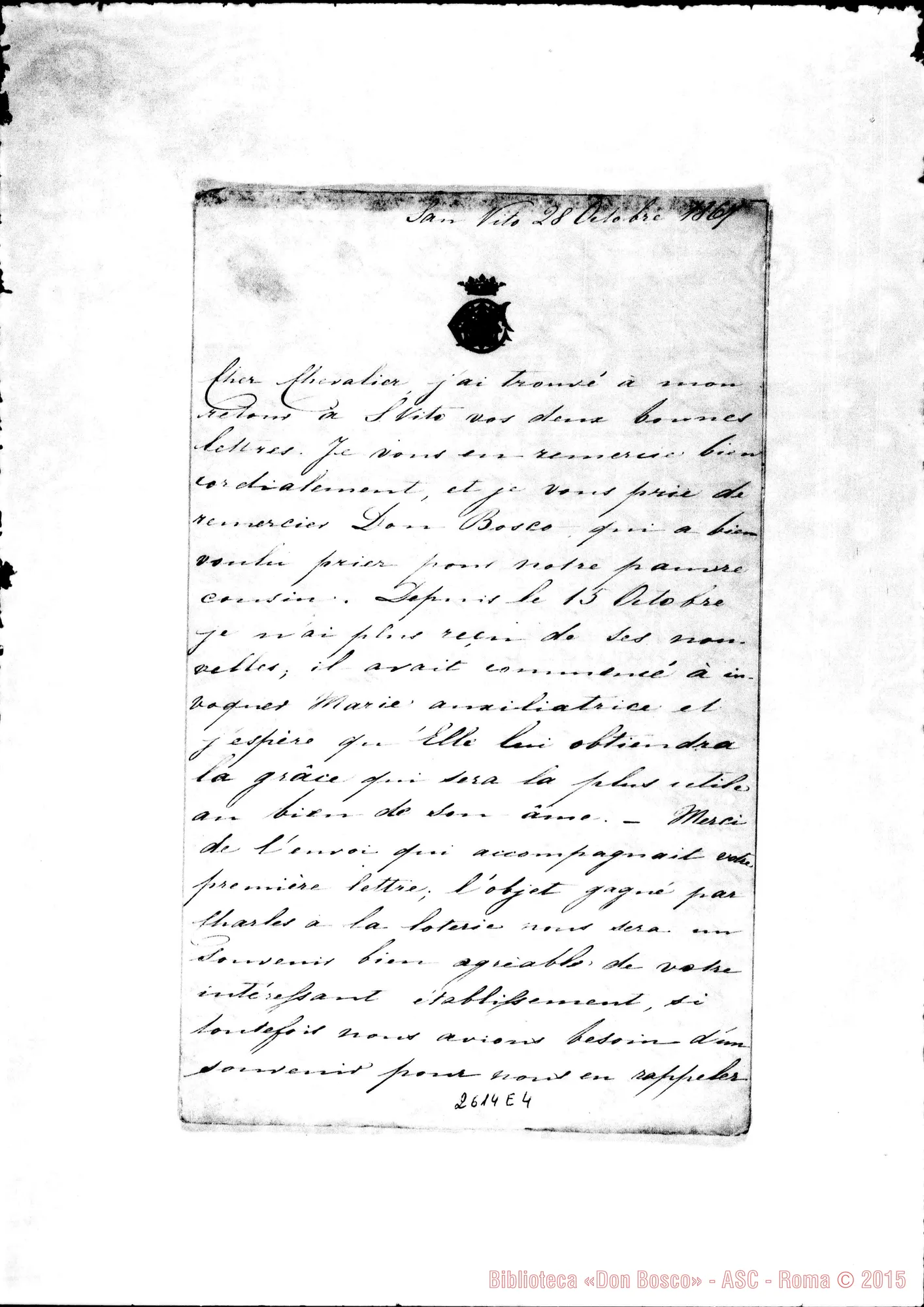 Fotogramma E 4 — Lutzow Carolina - Oreglia. San Vito, 28-10-1867