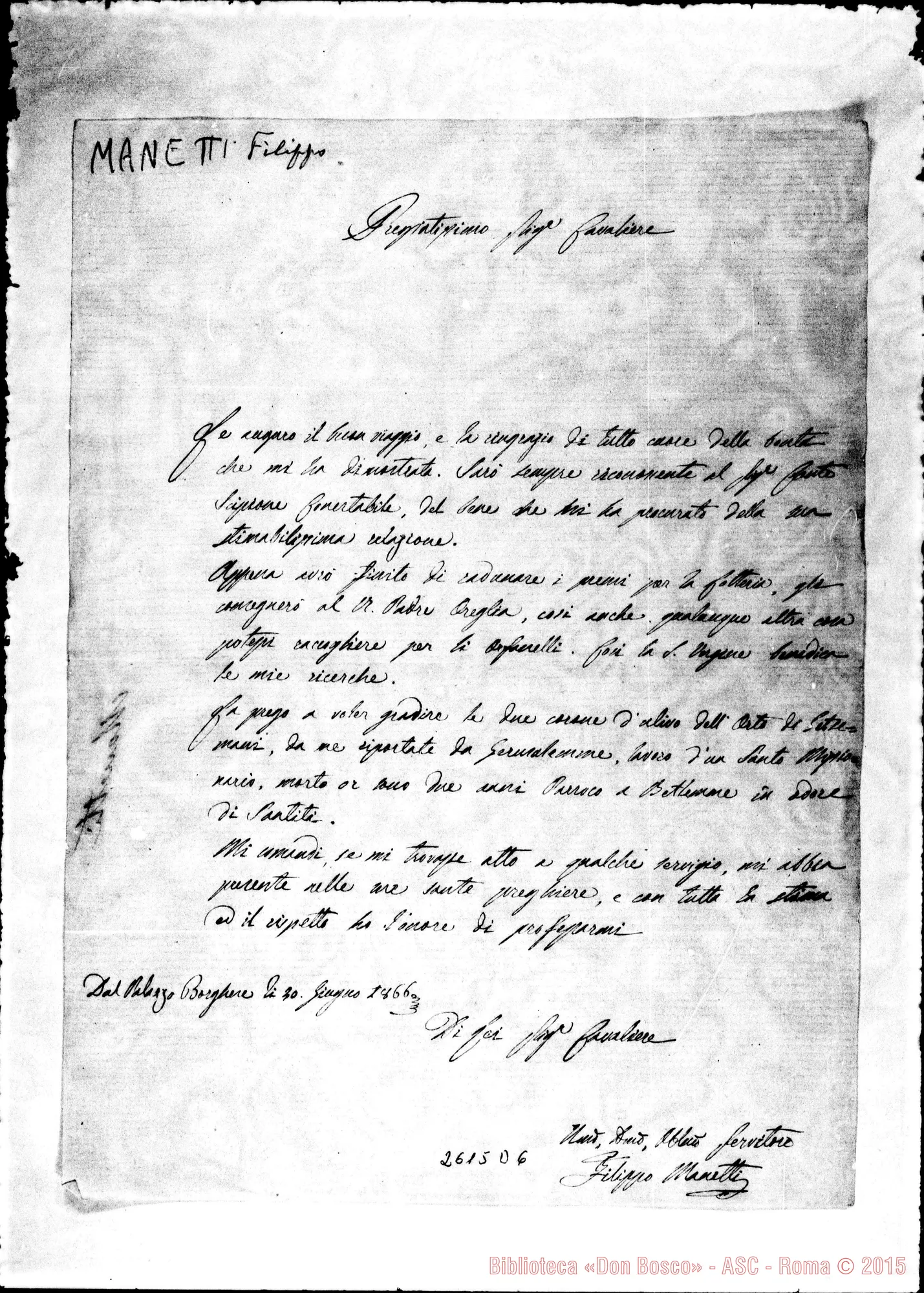 Fotogramma D 6 — Manetti Filippo - Oreglia. Dal Palazzo, 20-06-1866