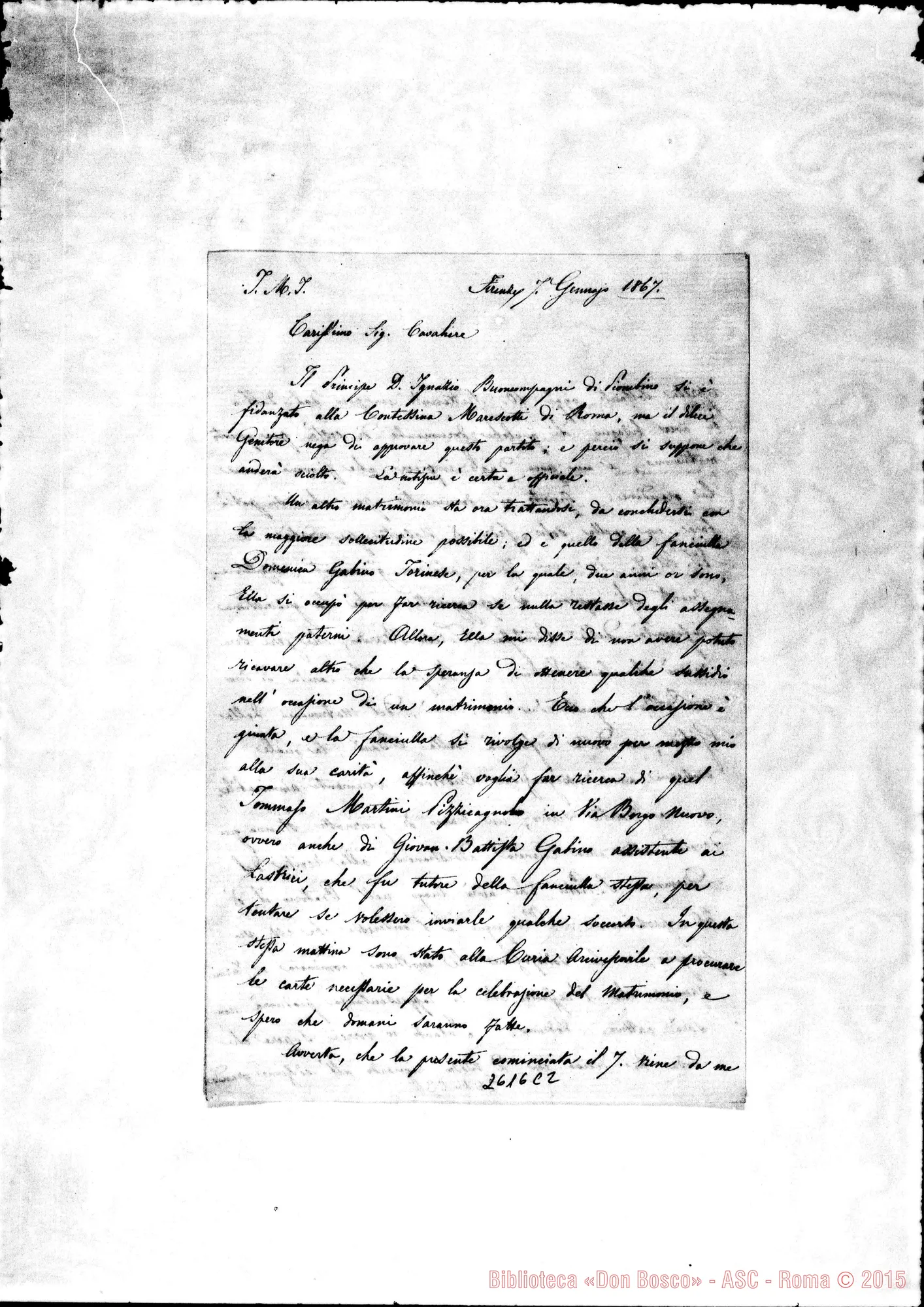 Fotogramma C 2 — Metti Giulio - Oreglia. Firenze, 7-01-1867