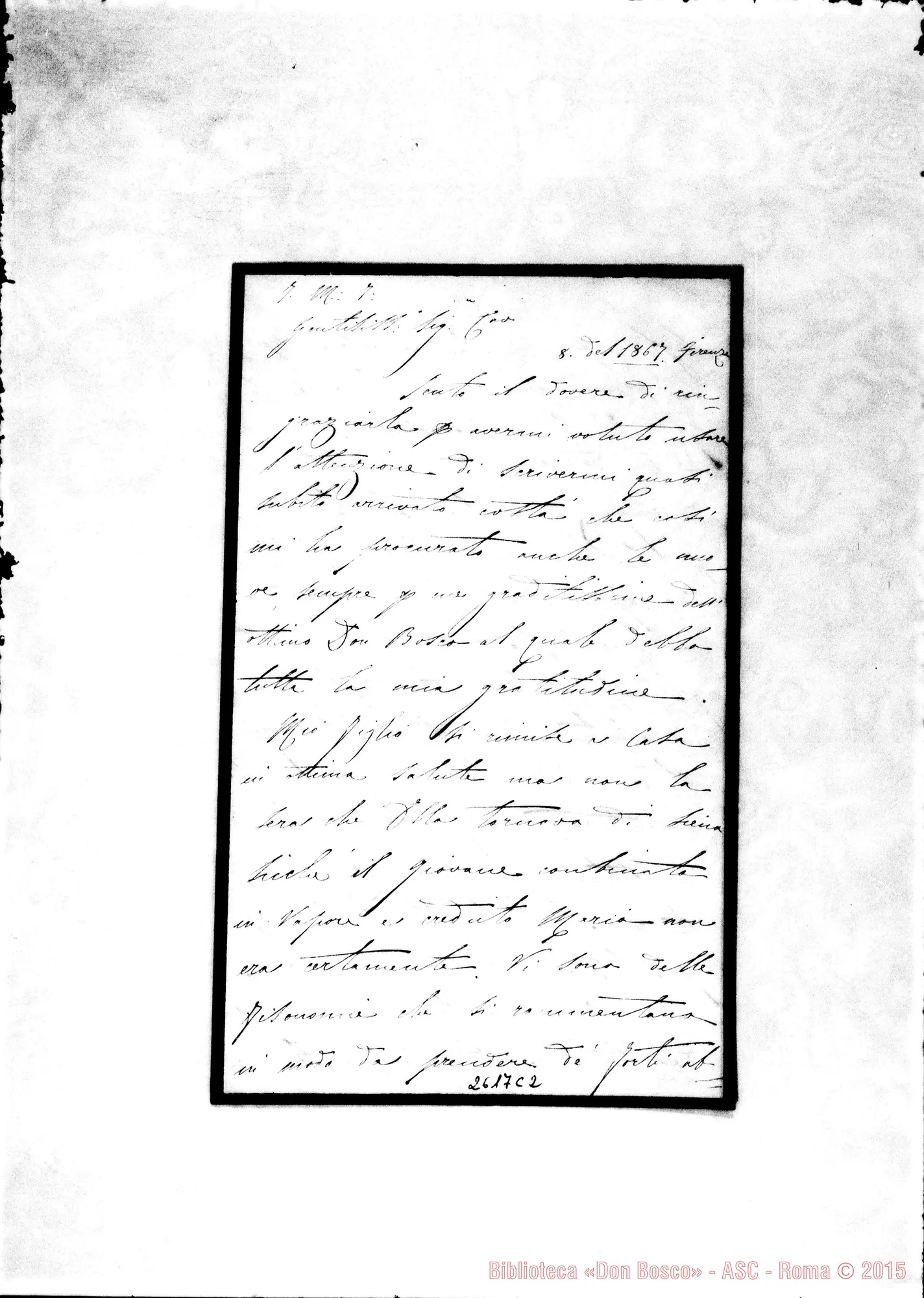 Fotogramma C 2 — Nerli Luisa - Oreglia. Firenze, 8-01-1867