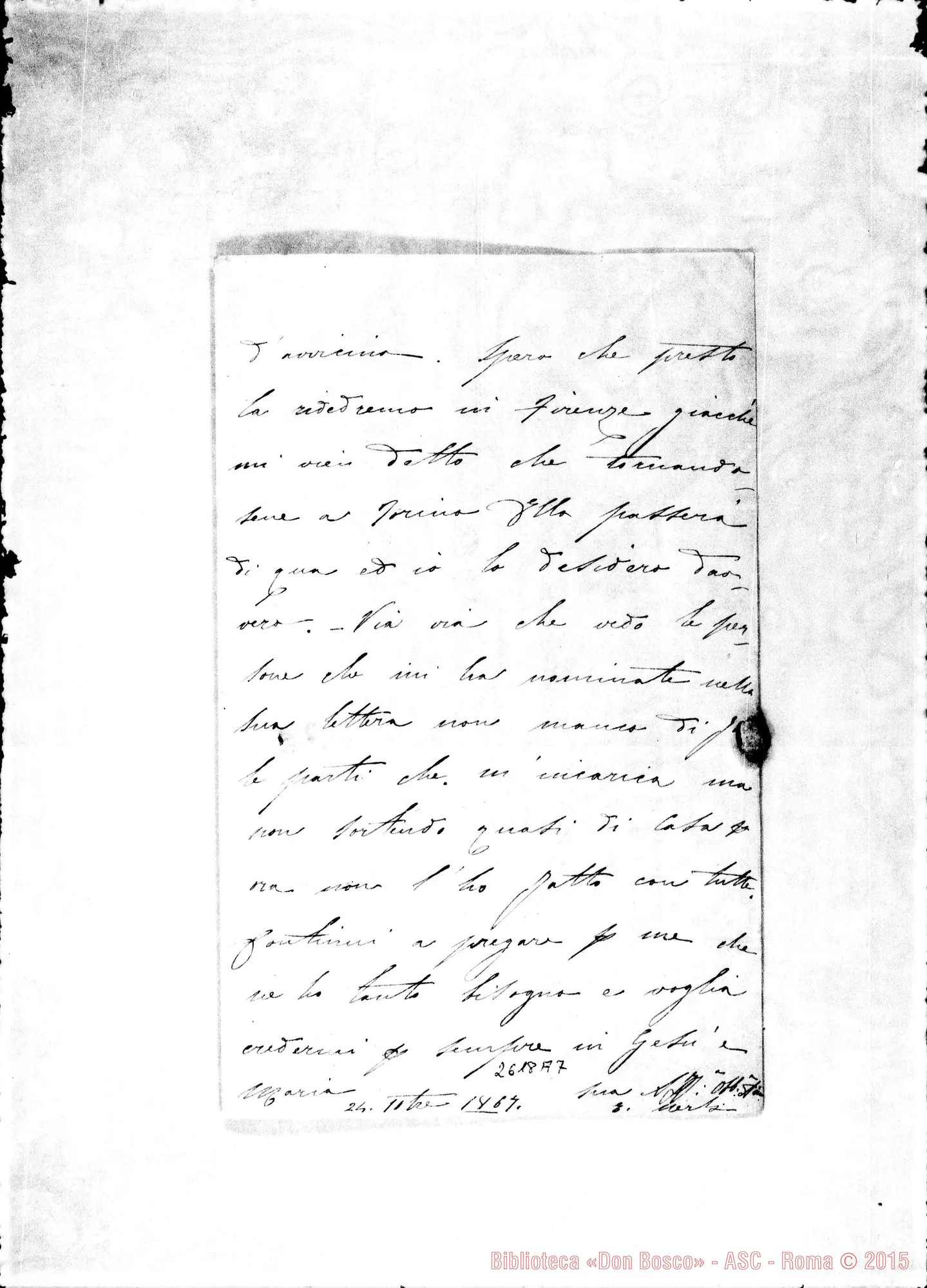 Fotogramma A 7 — Nerli Luisa - Oreglia. Firenze, 24-10-1867