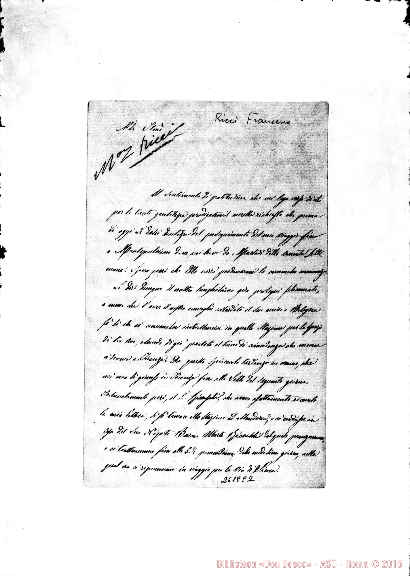 Fotogramma E 2 — Ricci Francesco - Oreglia. Montepulciano, 5-09-1868