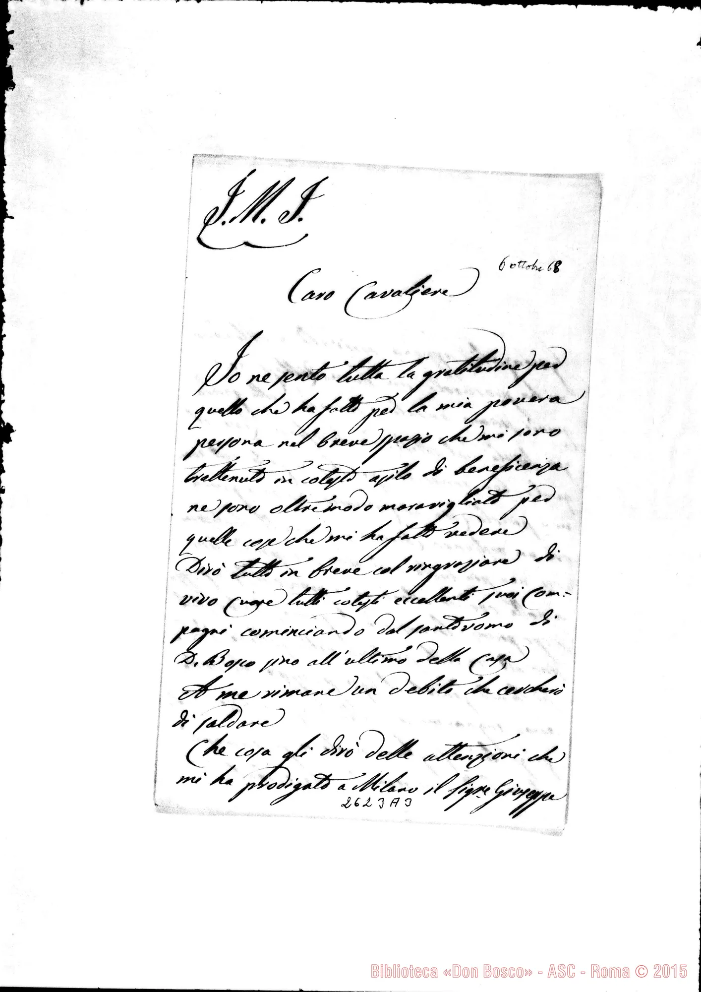 Fotogramma A 3 — Verda Domenico - Oreglia. Firenze, 6-10-1868