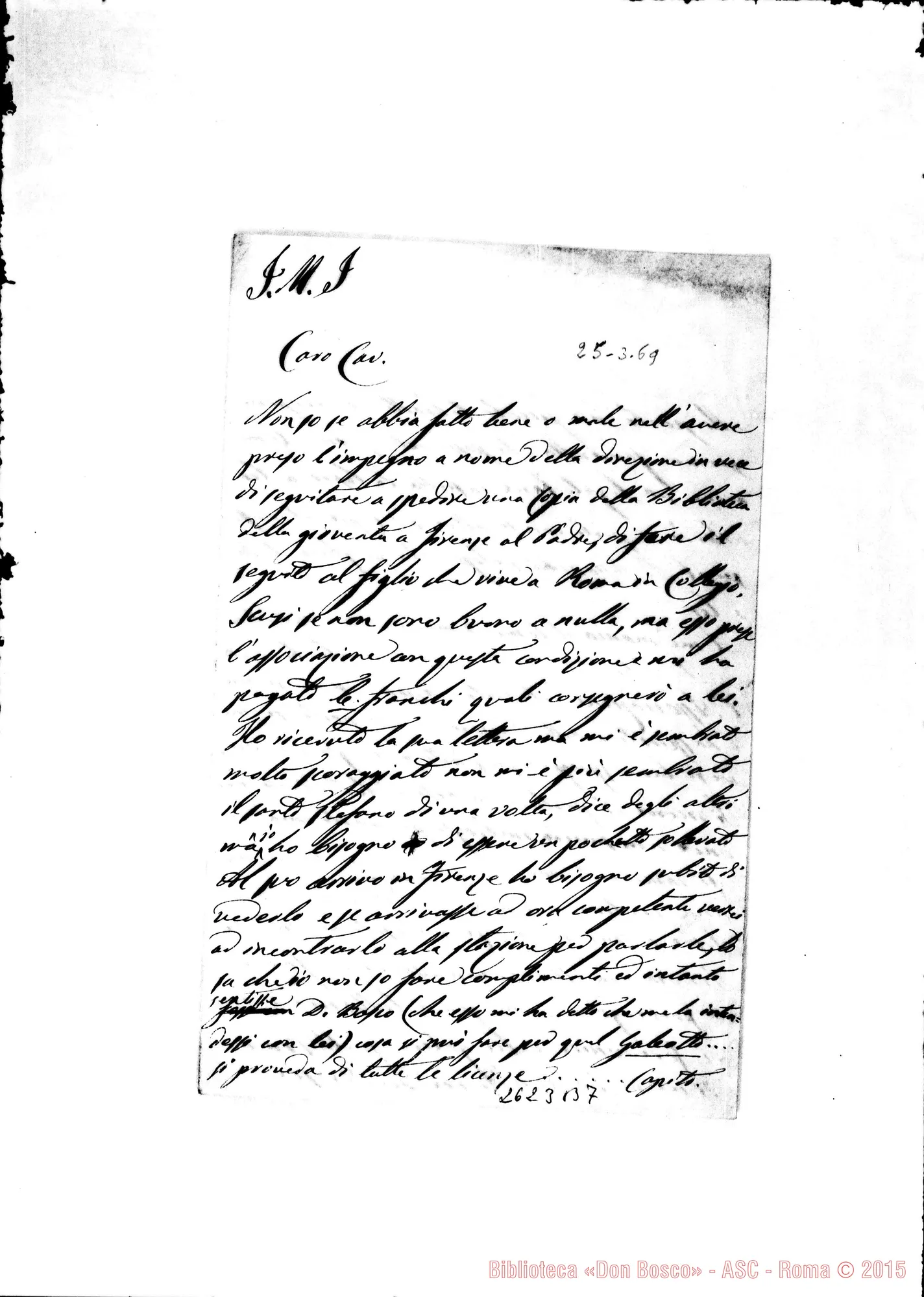 Fotogramma B 7 — Verda Domenico - Oreglia. Firenze, 25-03-1869