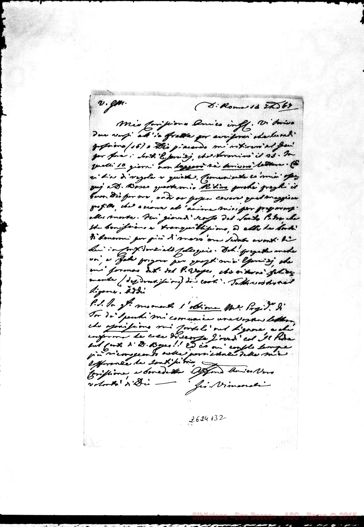 Fotogramma B 2 — Vimercati Giov. - Oreglia. Roma, 14-09-1867