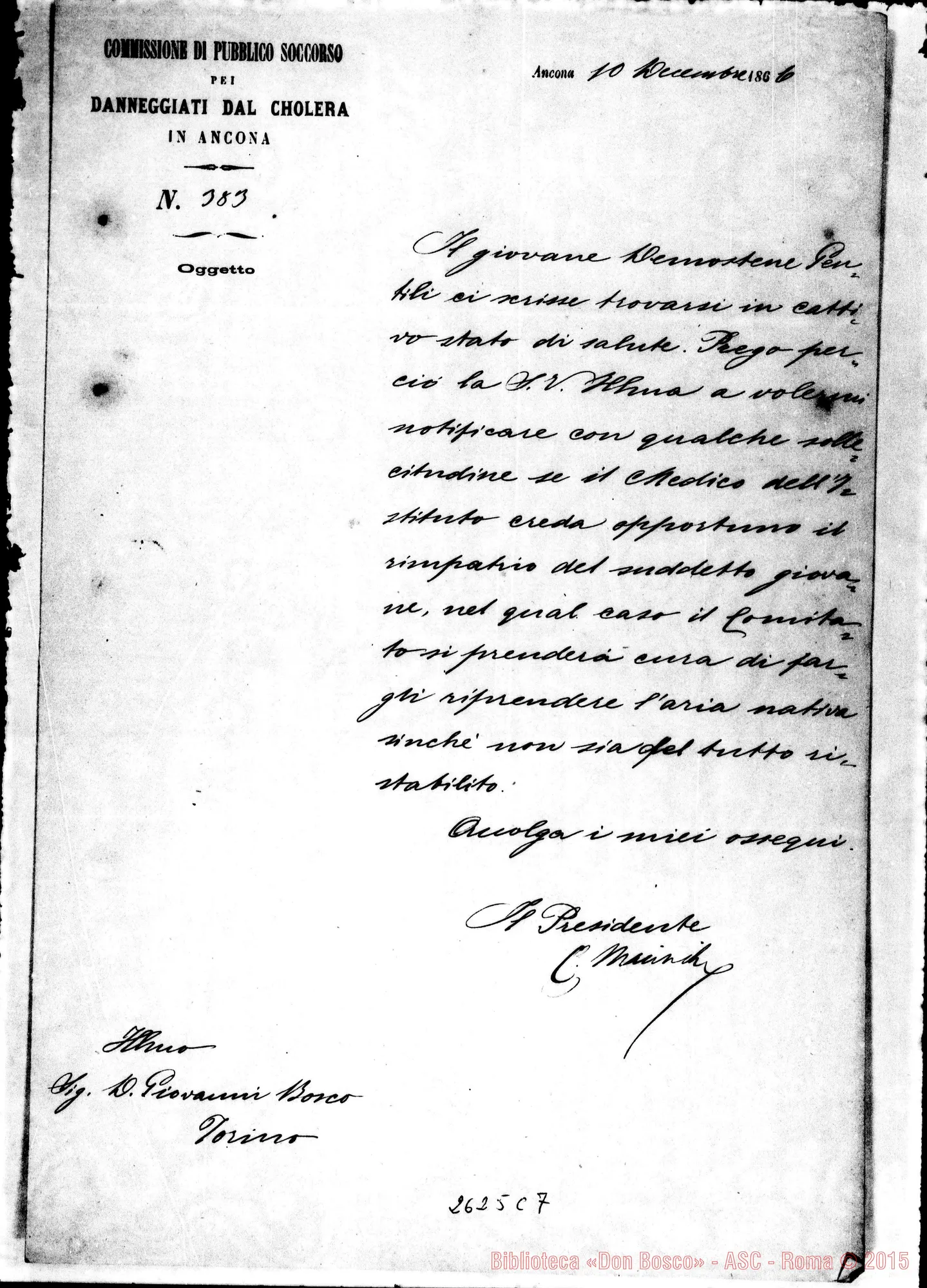Fotogramma C 7 — Marinelli - D. Bosco. Ancona, 10-12-1866