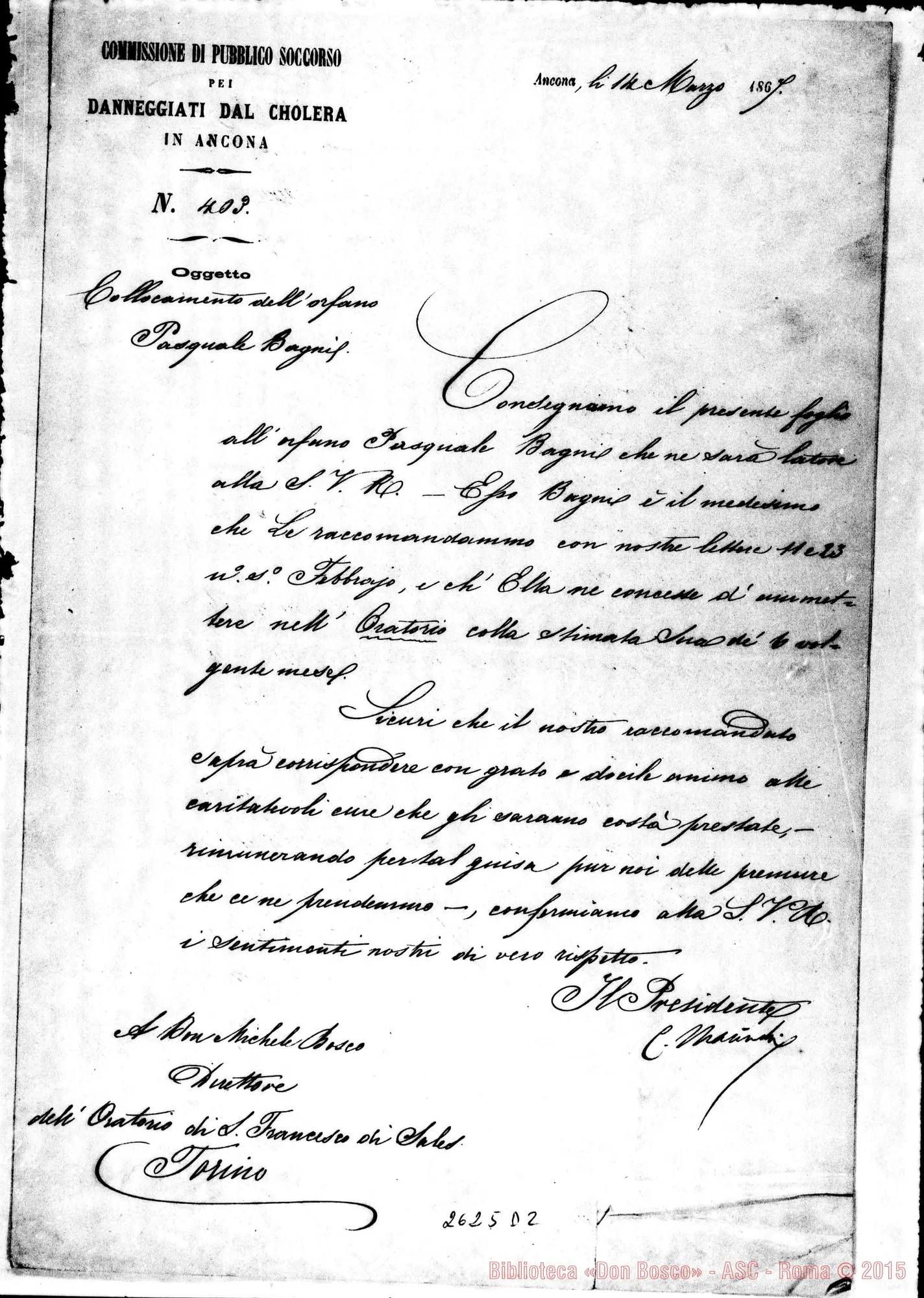 Fotogramma D 2 — Marinelli - D. Bosco. Ancona, 14-03-1867
