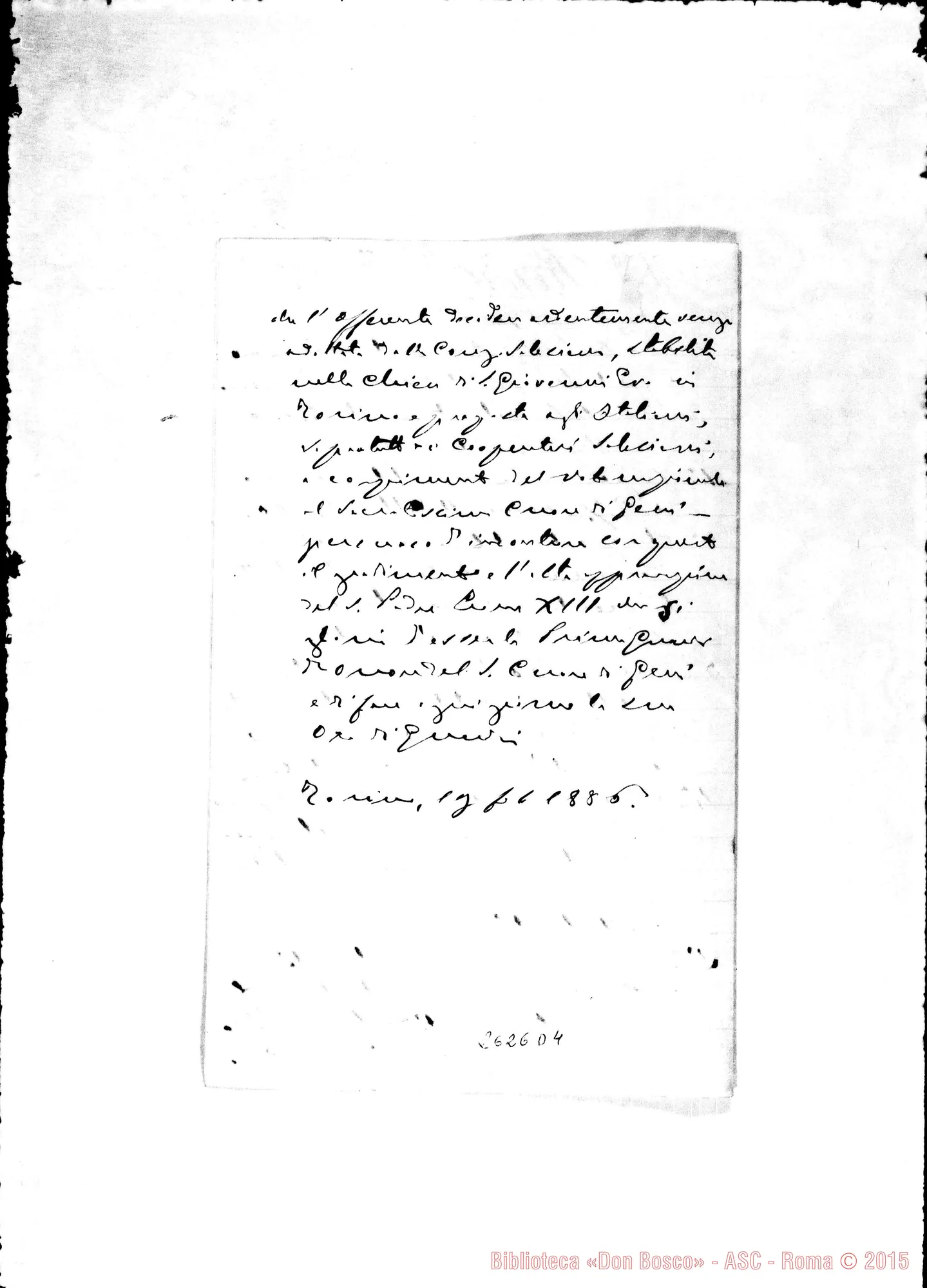 Fotogramma D 4 — Contratto con Don Bosco. Condizioni.