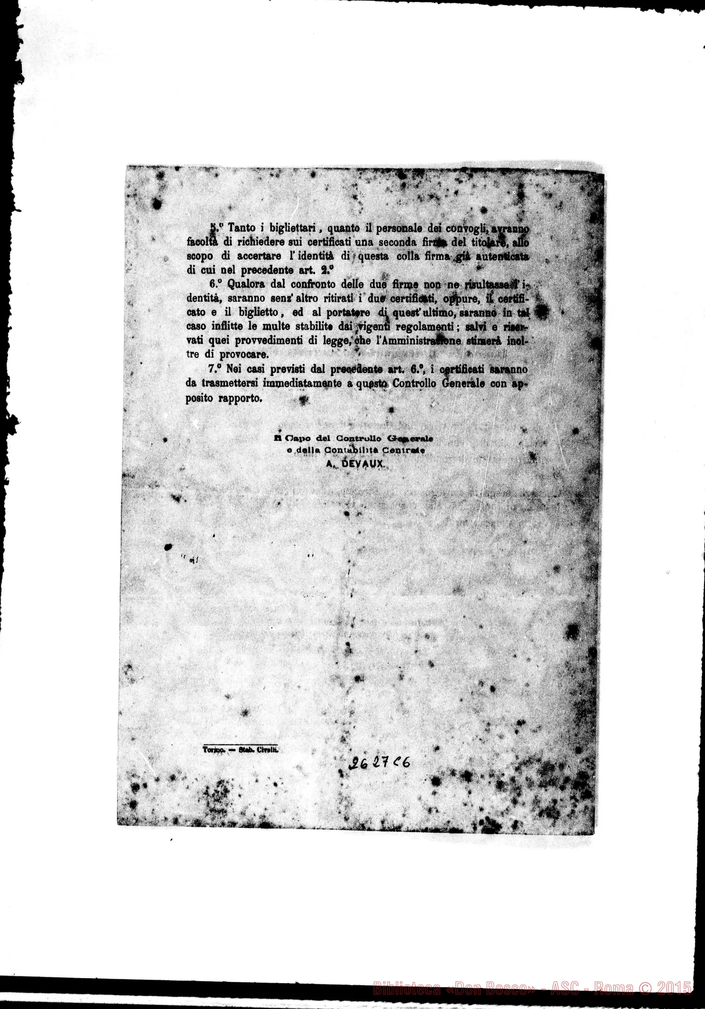 Fotogramma C 6 — 12-12 Ferrovie Alta Italia: Circolare N. 22-1870