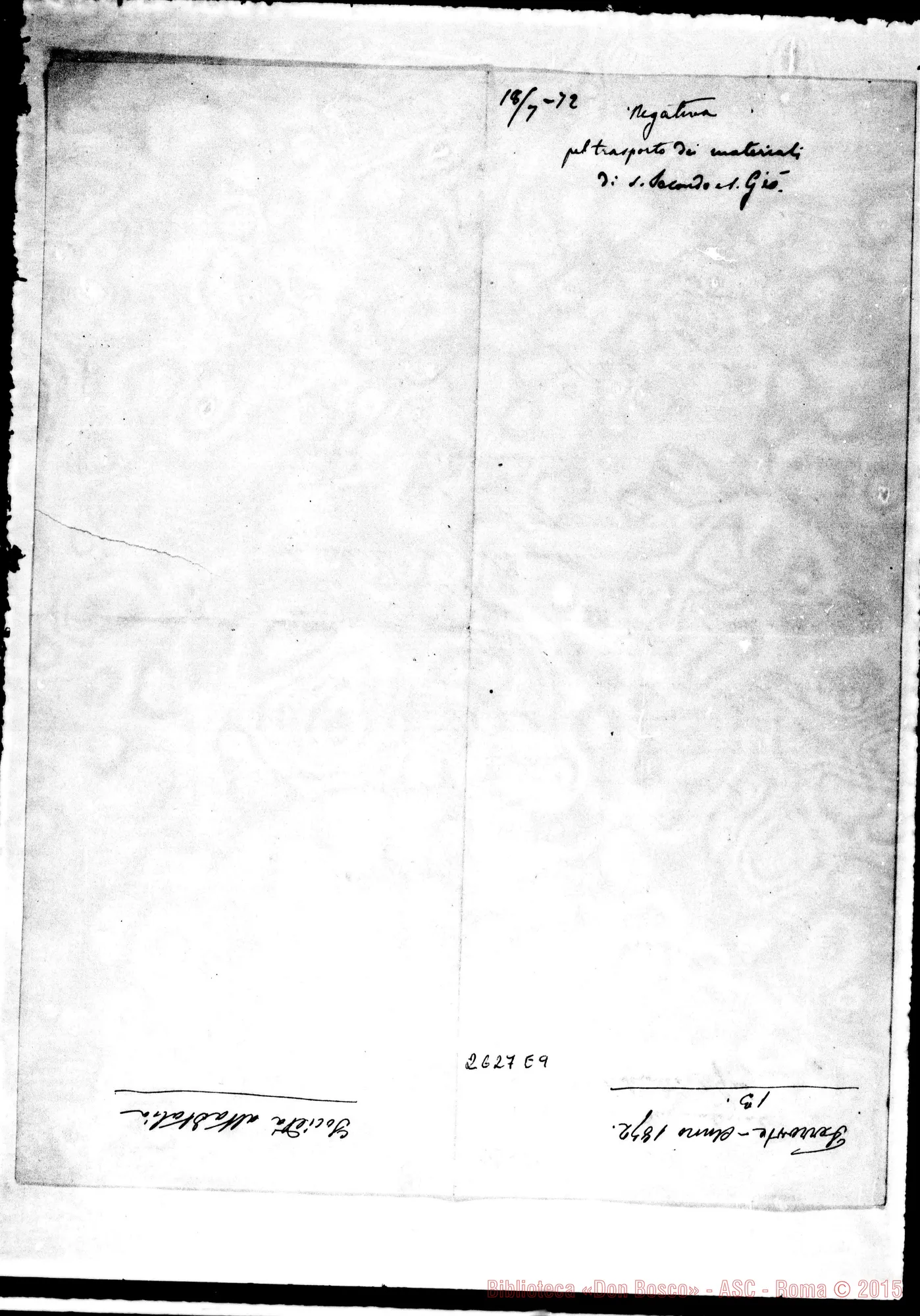 Fotogramma E 9 — 18-07 Ferrovie Alta Italia: Direzione Generale - D. Bosco. Autogr. Rua