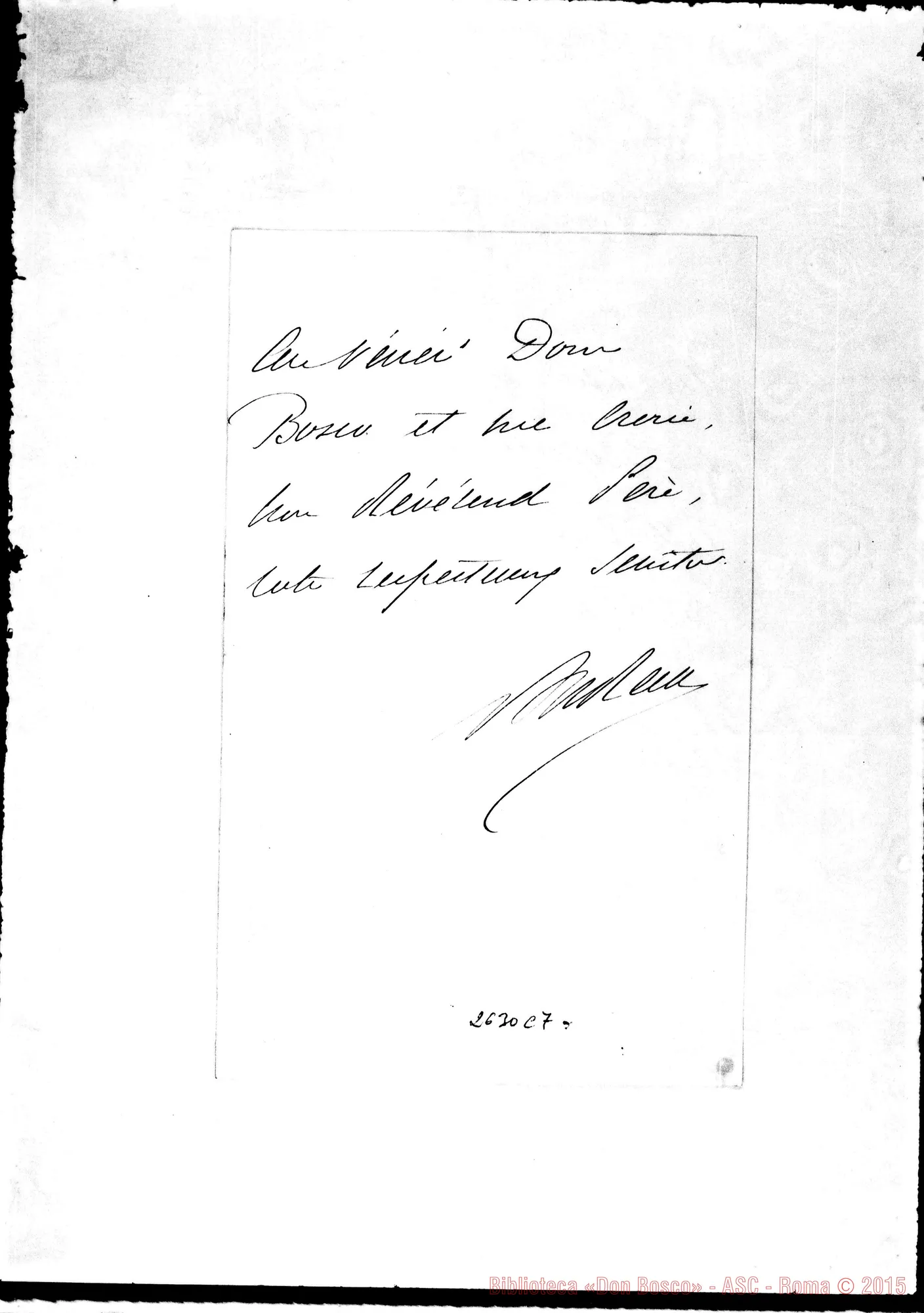 Fotogramma C 7 — 10-04 Chemin de Fer du Nord: Direttore - Révérend Pére. Autogr. Rua