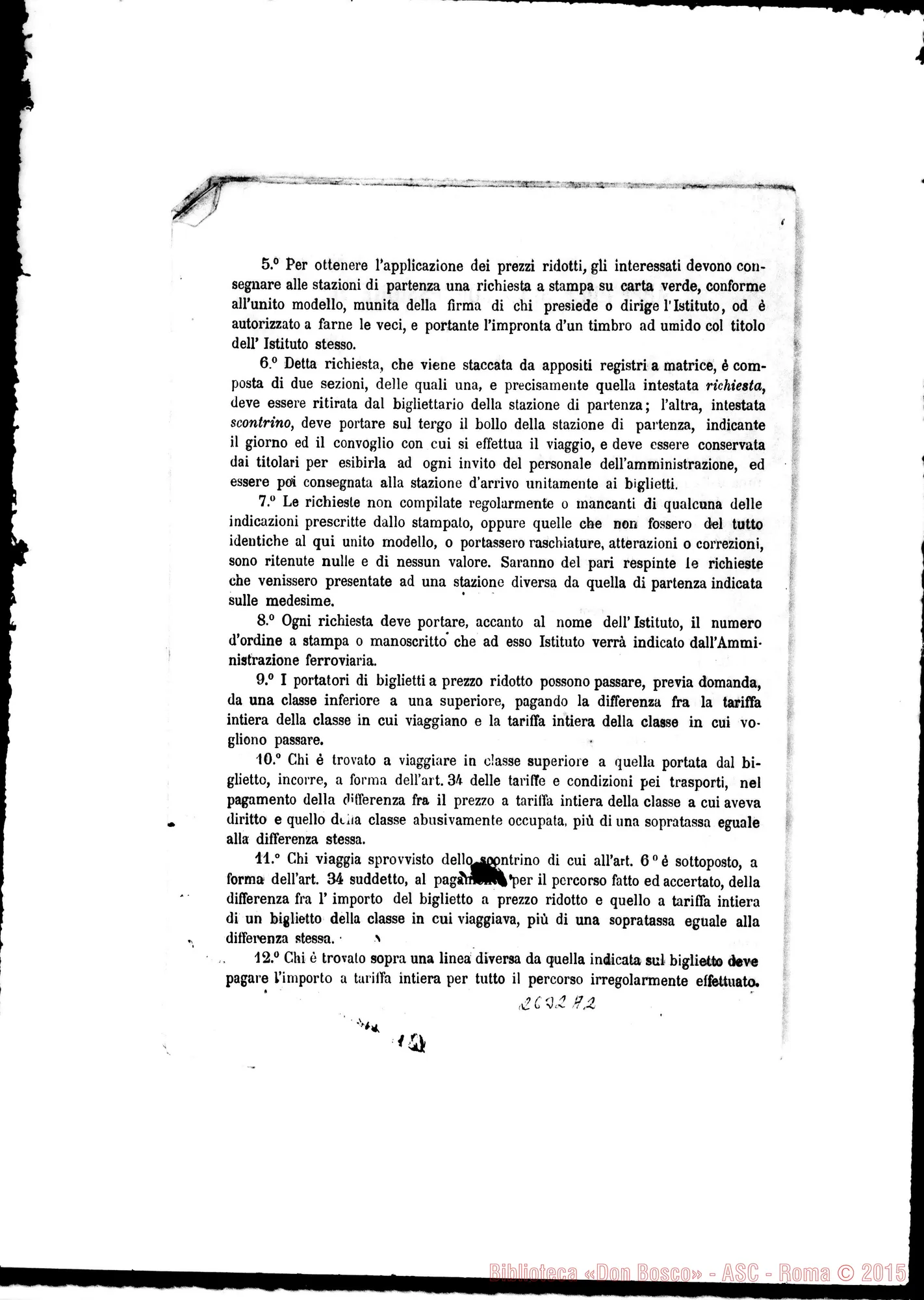 Fotogramma A 2 — 25-05 Ordine Generale di Servizio N.124. Circolare Stampata