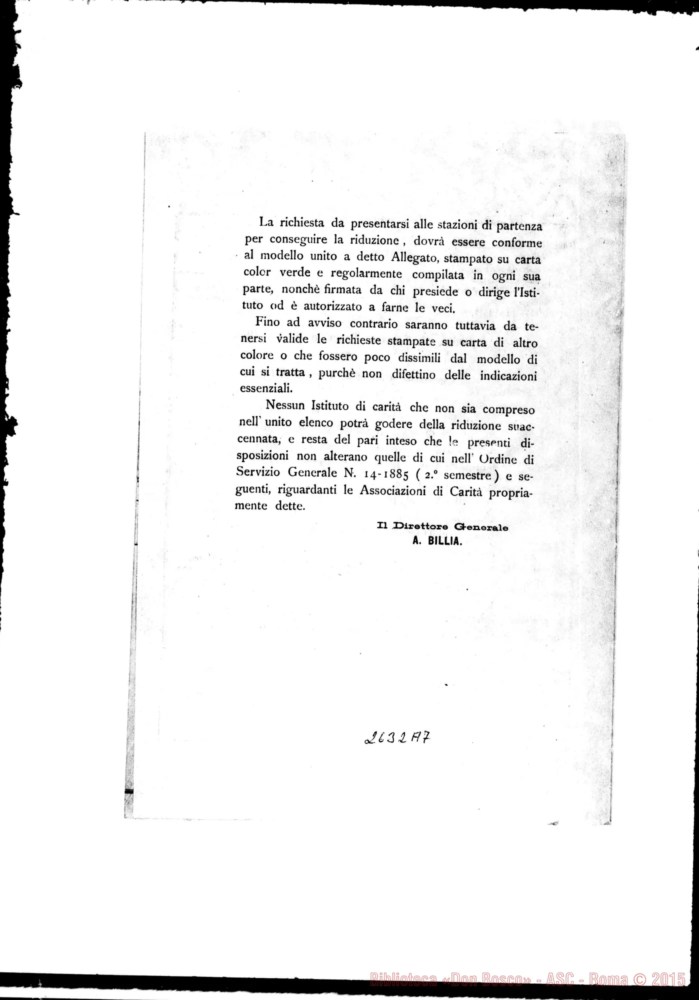 Fotogramma A 7 — 25-05 Ordine di servizio Generale N.17. Circolare stampata