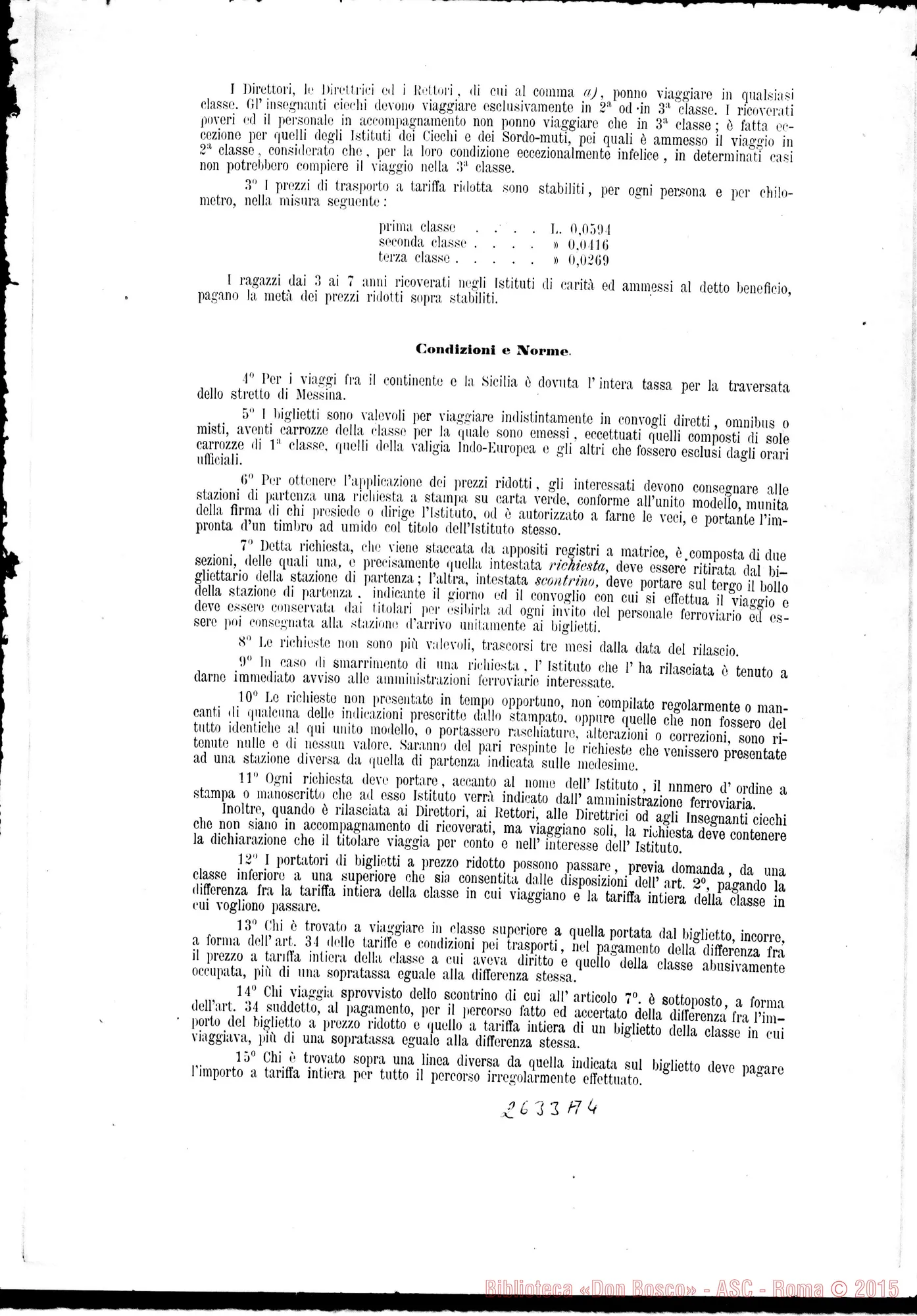 Fotogramma A 4 — 1887: 28-08 Trasporti per conto degli Istituti di Carità. Stampato