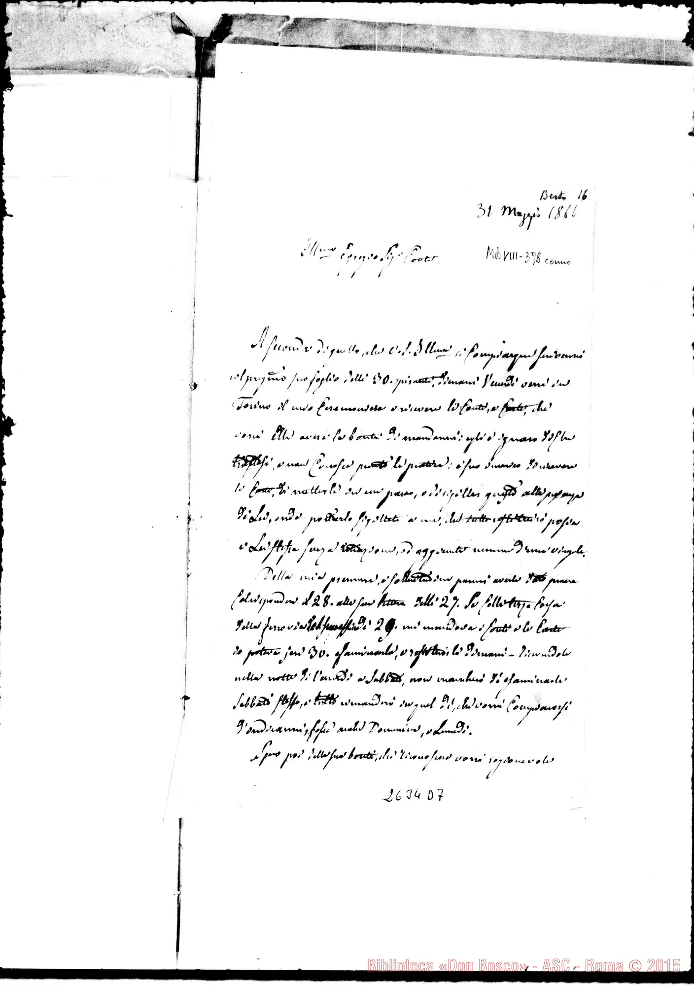 Fotogramma D 7 — Mons.Moreno, vesc. - Conte Cays. Ivrea, 31-05-1866