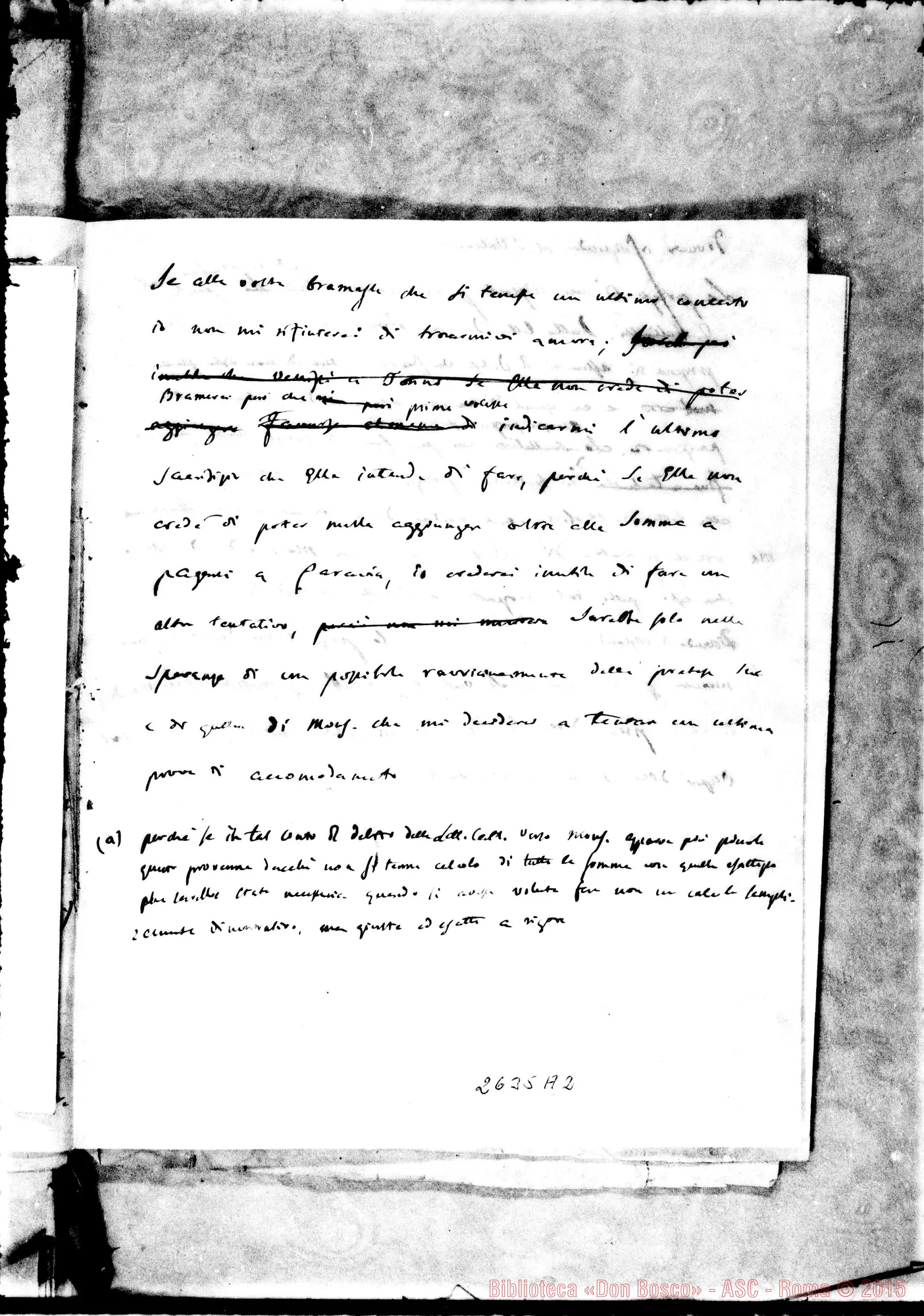 Fotogramma A 2 — Conte Cays - D. Bosco: minuta. Caselette, 22-07-1866