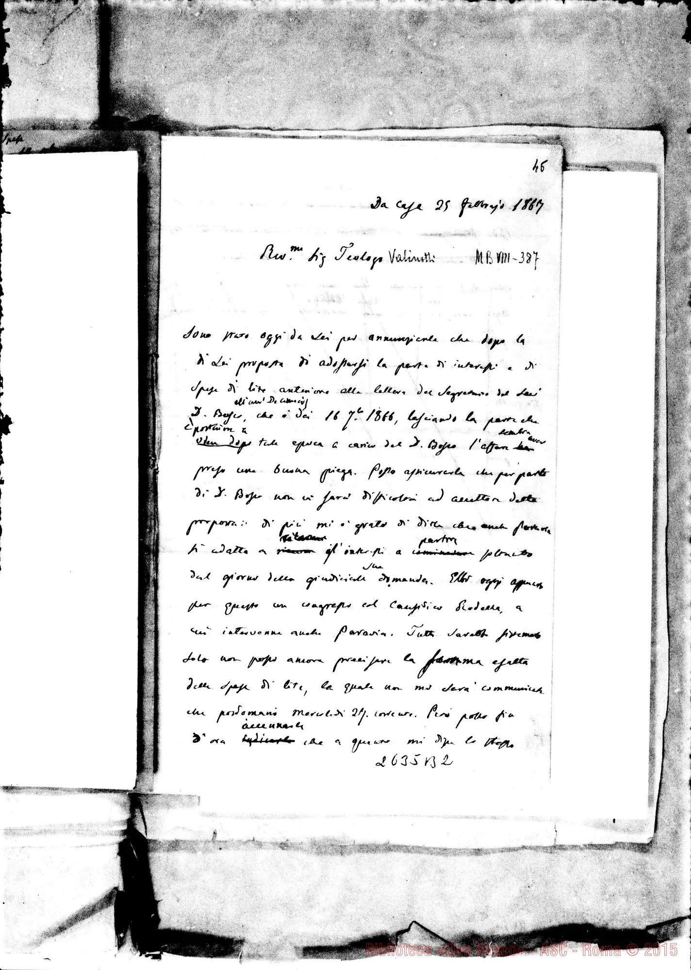Fotogramma B 2 — Conte Cays - Teol. Valinotti. Torino, 25-02-1867