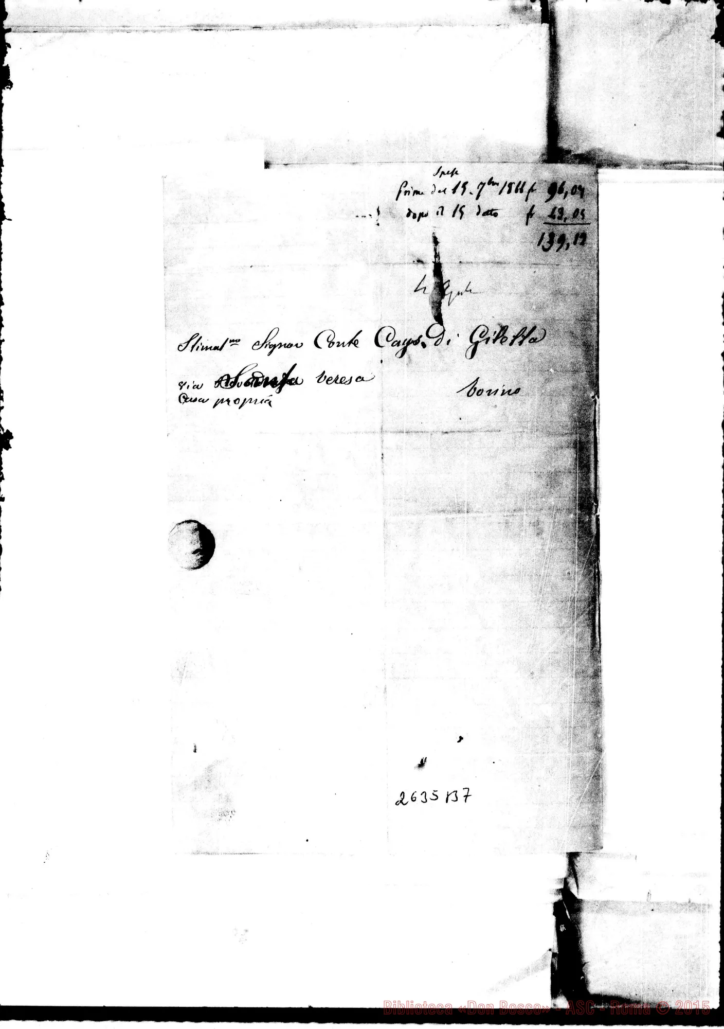 Fotogramma B 7 — Rodella - Conte Cays. Torino, 17-03-1867
