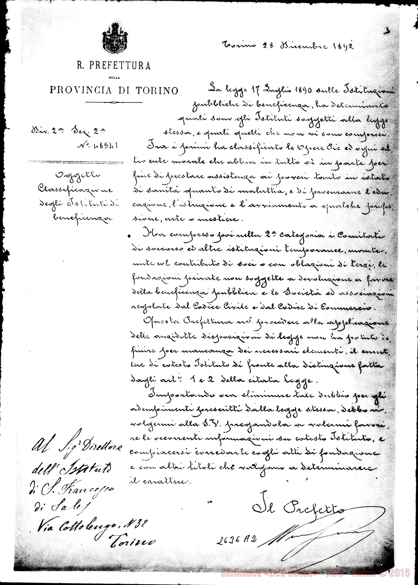 Fotogramma A 2 — 1892 II Prefetto di Torino, il 28-12
