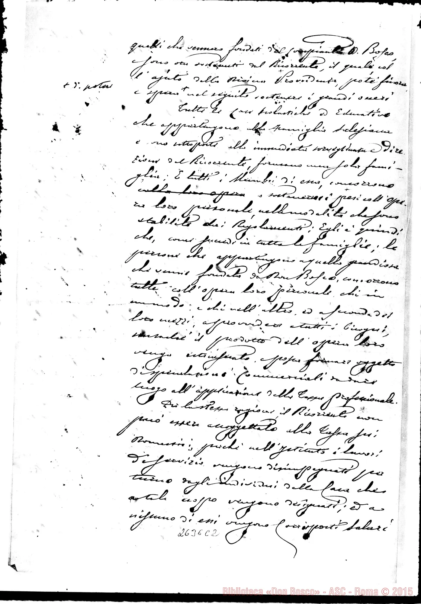 Fotogramma C 2 — 1888 Minuta ms. con correi, autogr. Rua: tassa di ricchena mobile
