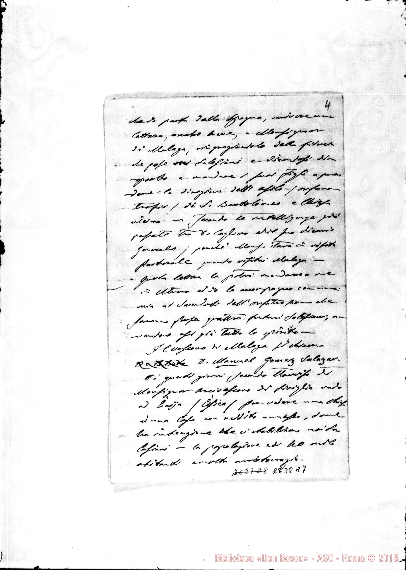 Fotogramma A 7 — Cagliero Giovanni, SDB. Utrera, 17-03-1881