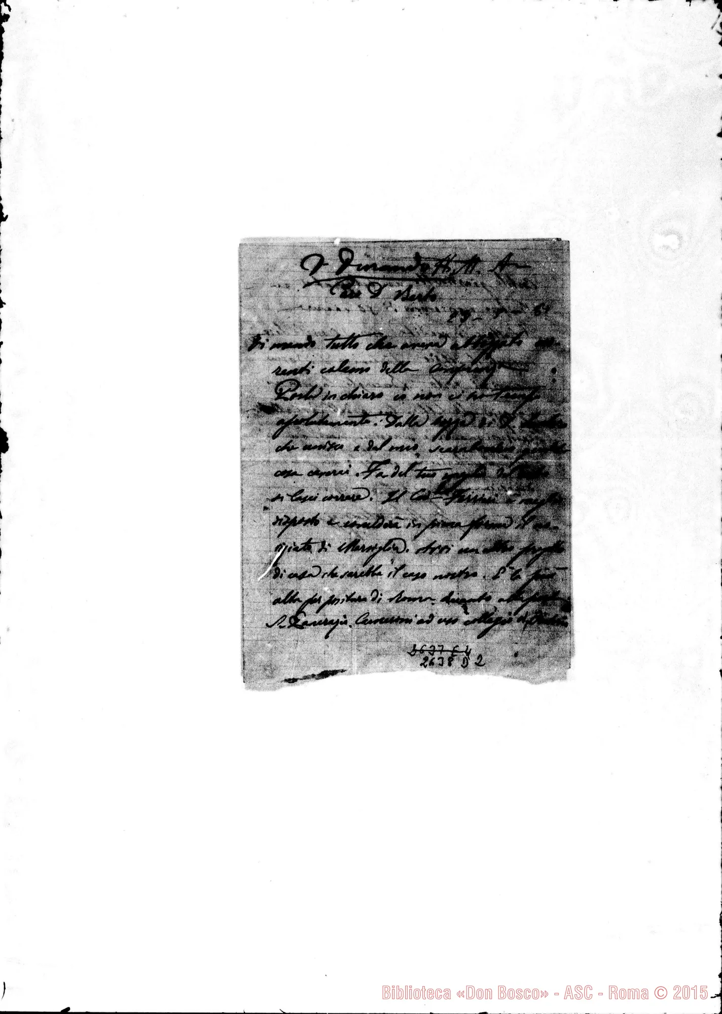 Fotogramma D 2 — Dalmazzo Francesco, SDB. Dalmazzo - Berto, il 23-08-1881. Autogr. Bosco