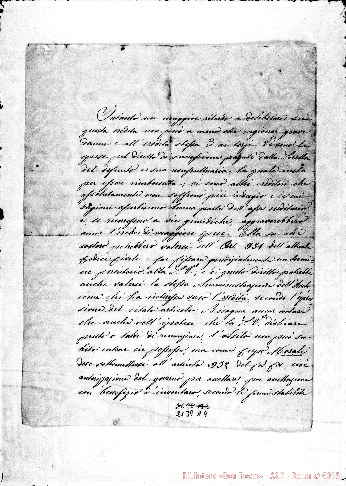 Fotogramma A 4 — Formica Andrea, vesc. di Cuneo, il 17-04-1872. Autogr. Bosco