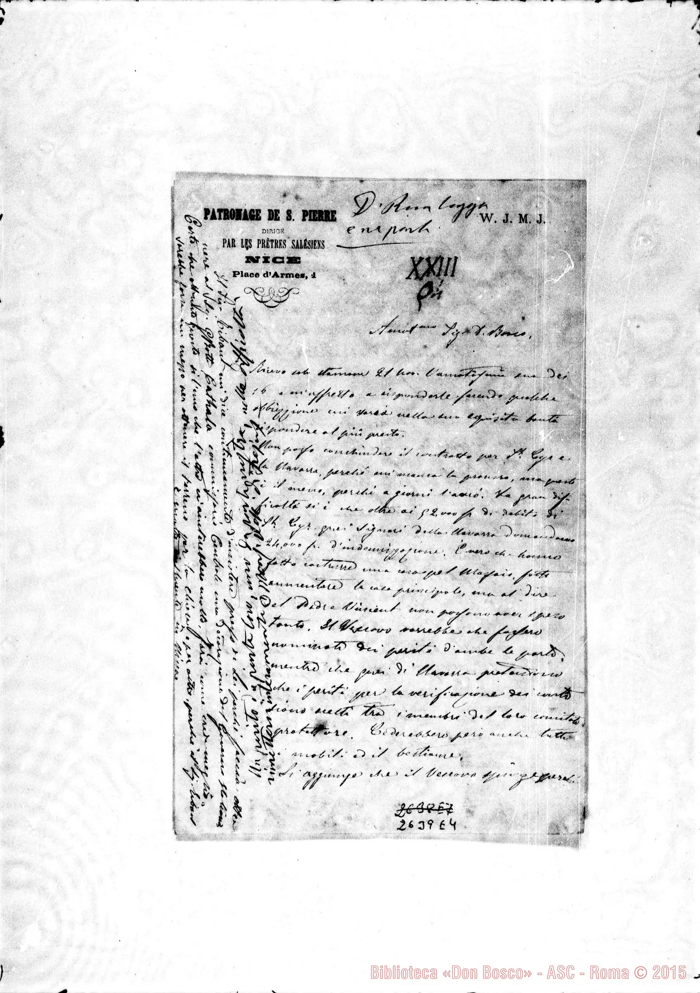 Fotogramma E 4 — Ronchail Giuseppe, SDB. Nizza Mar., 21-11-1877. Autogr. Bosco