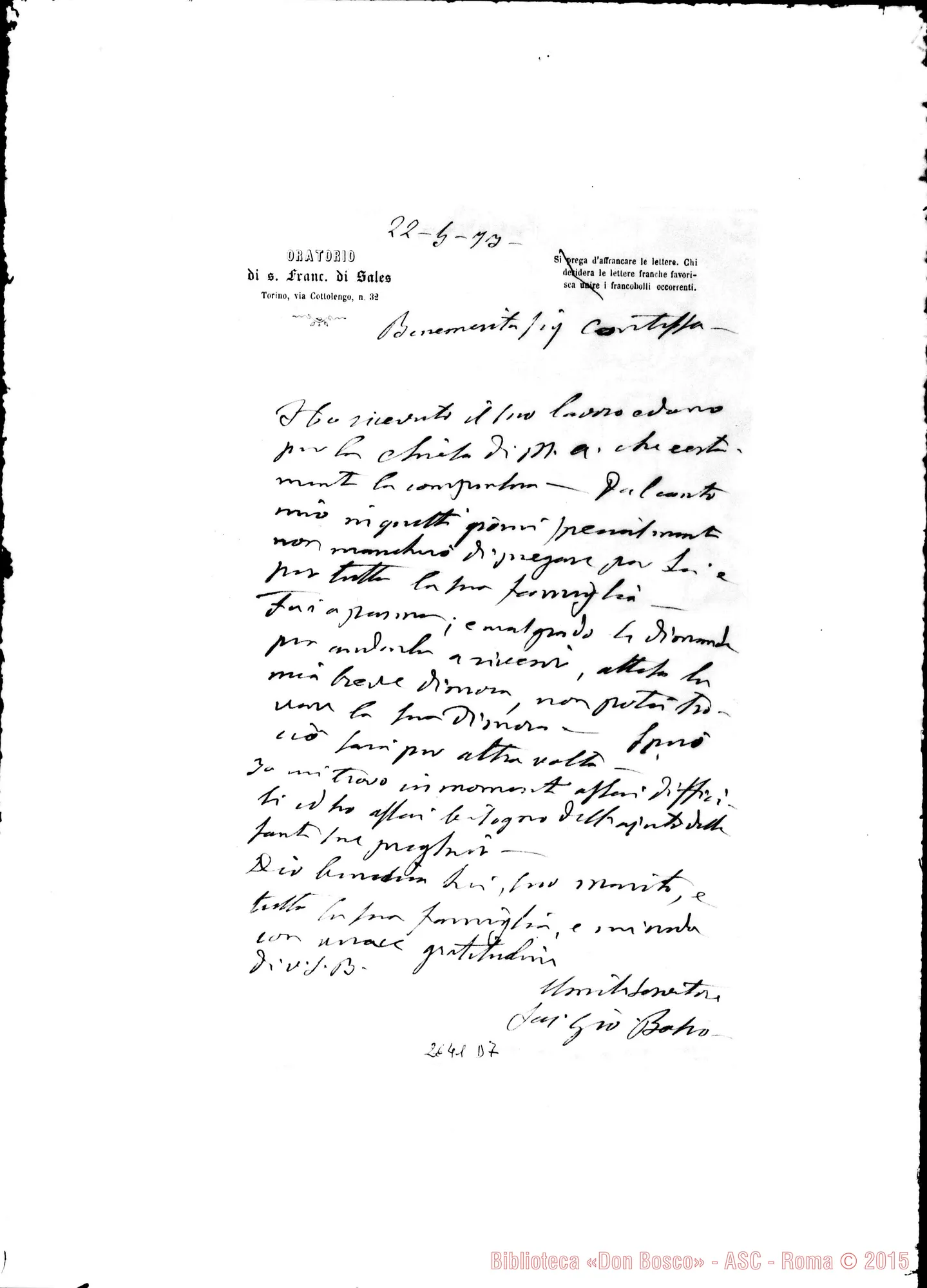 Fotogramma D 7 — Calvi Clotilde, contessa. Torino, 22-05-1873