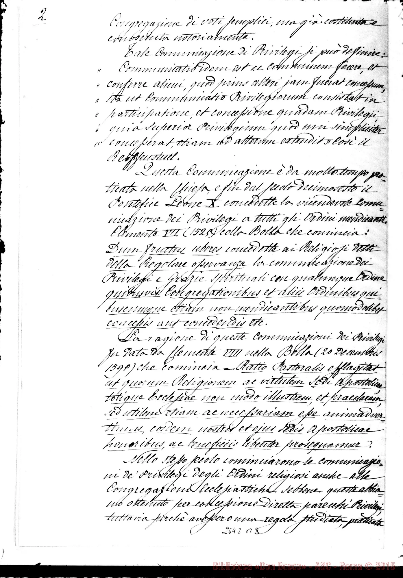 Fotogramma B 2 — Leone XIII. Roma, 3-05-1882. Sui privilegi