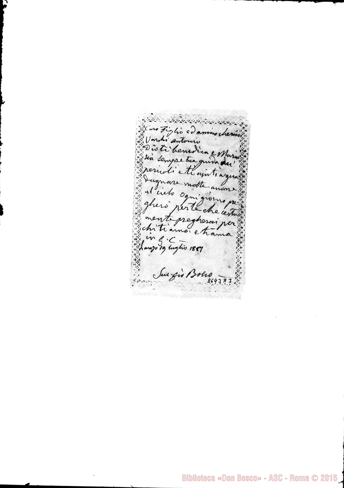 Fotogramma A 3 — Varchi Antonio, ch.. Lanzo, 19-07-1887