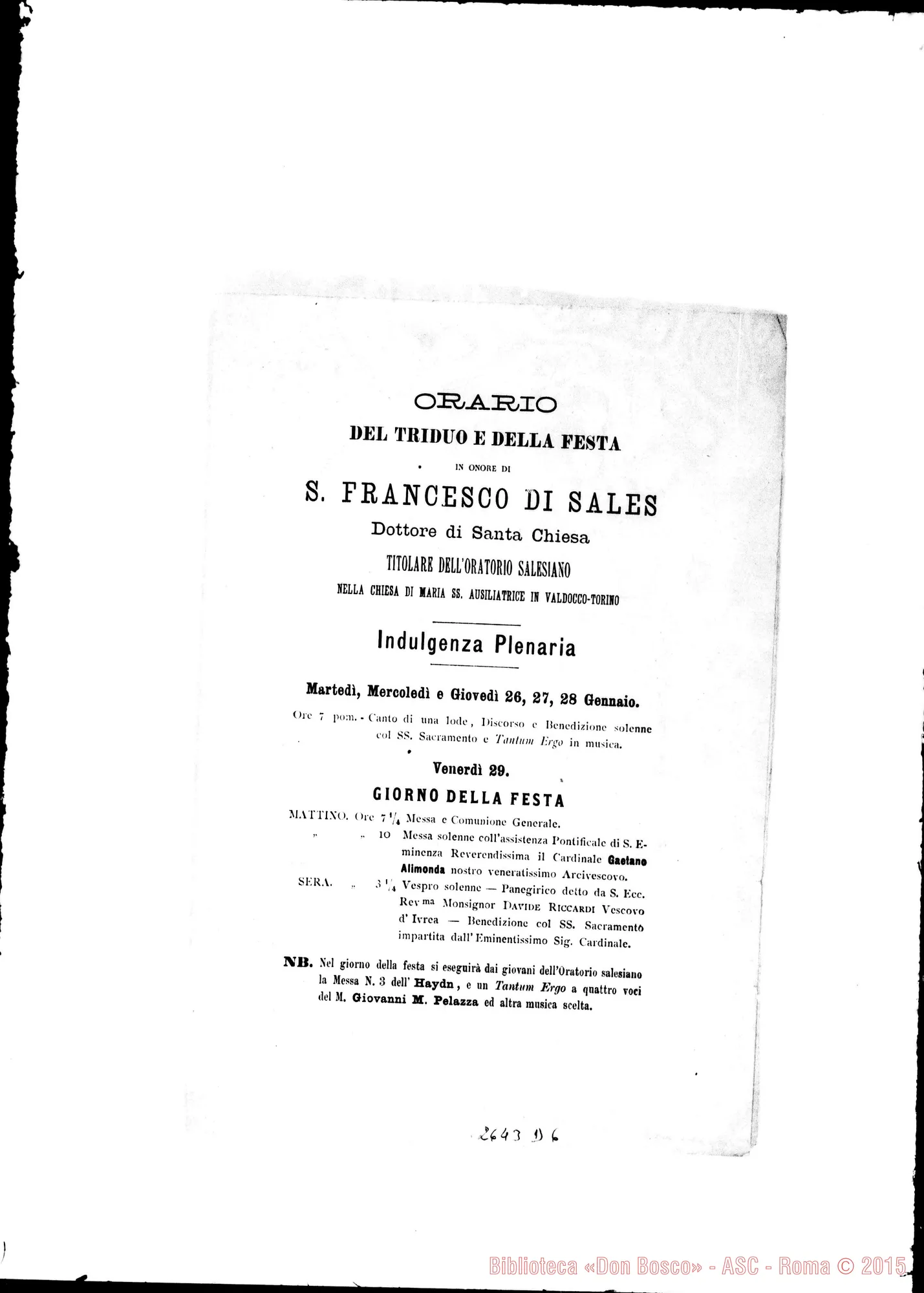 Fotogramma D 6 — Radunanza per i Cooperatori A S.Giovanni Ev. Torino, 20-01-1886. Stampato