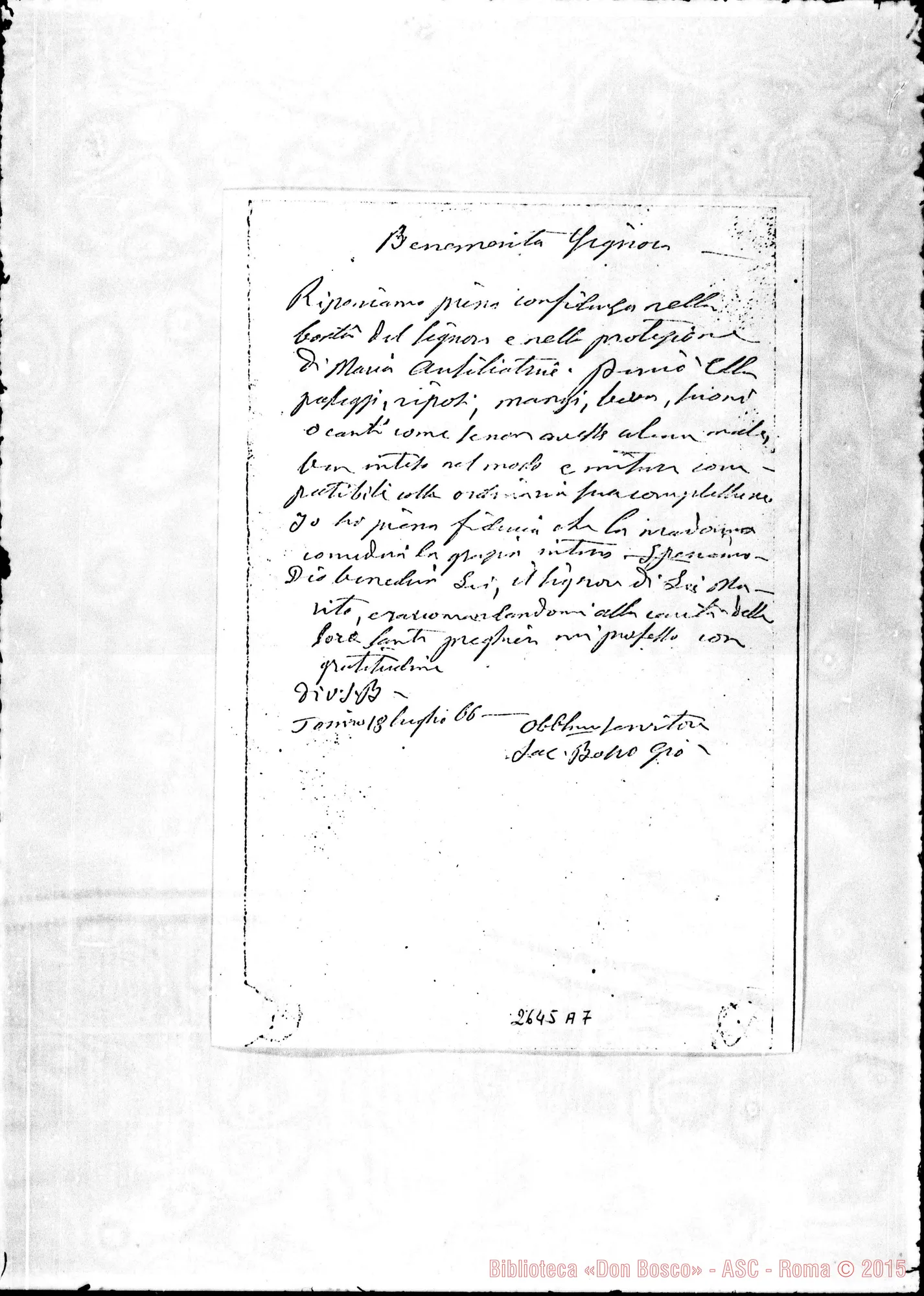 Fotogramma A 7 — Bentivoglio, contessa. Torino, 18-07-1877