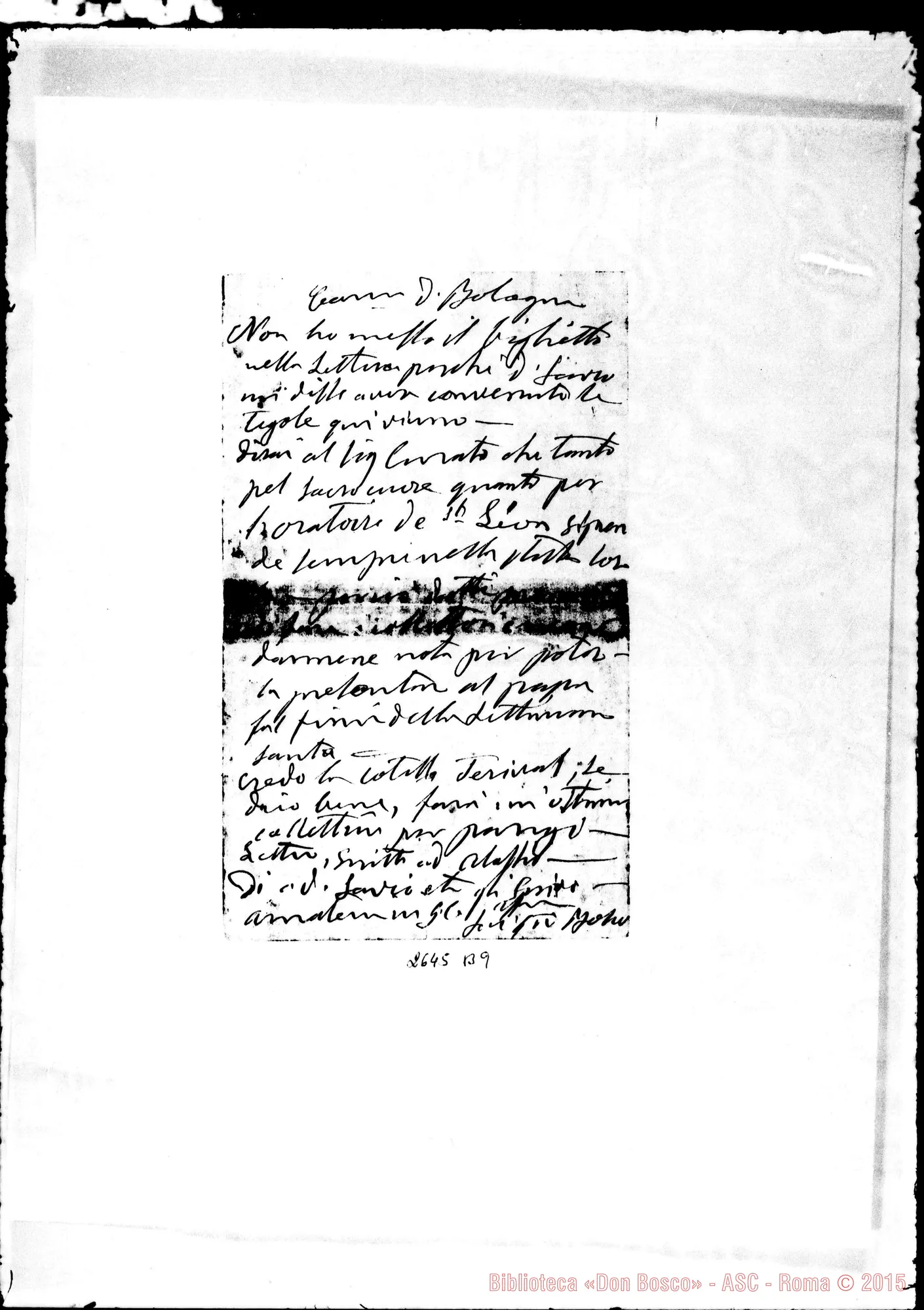 Fotogramma B 9 — Bologna Giuseppe, SDB. s.d.