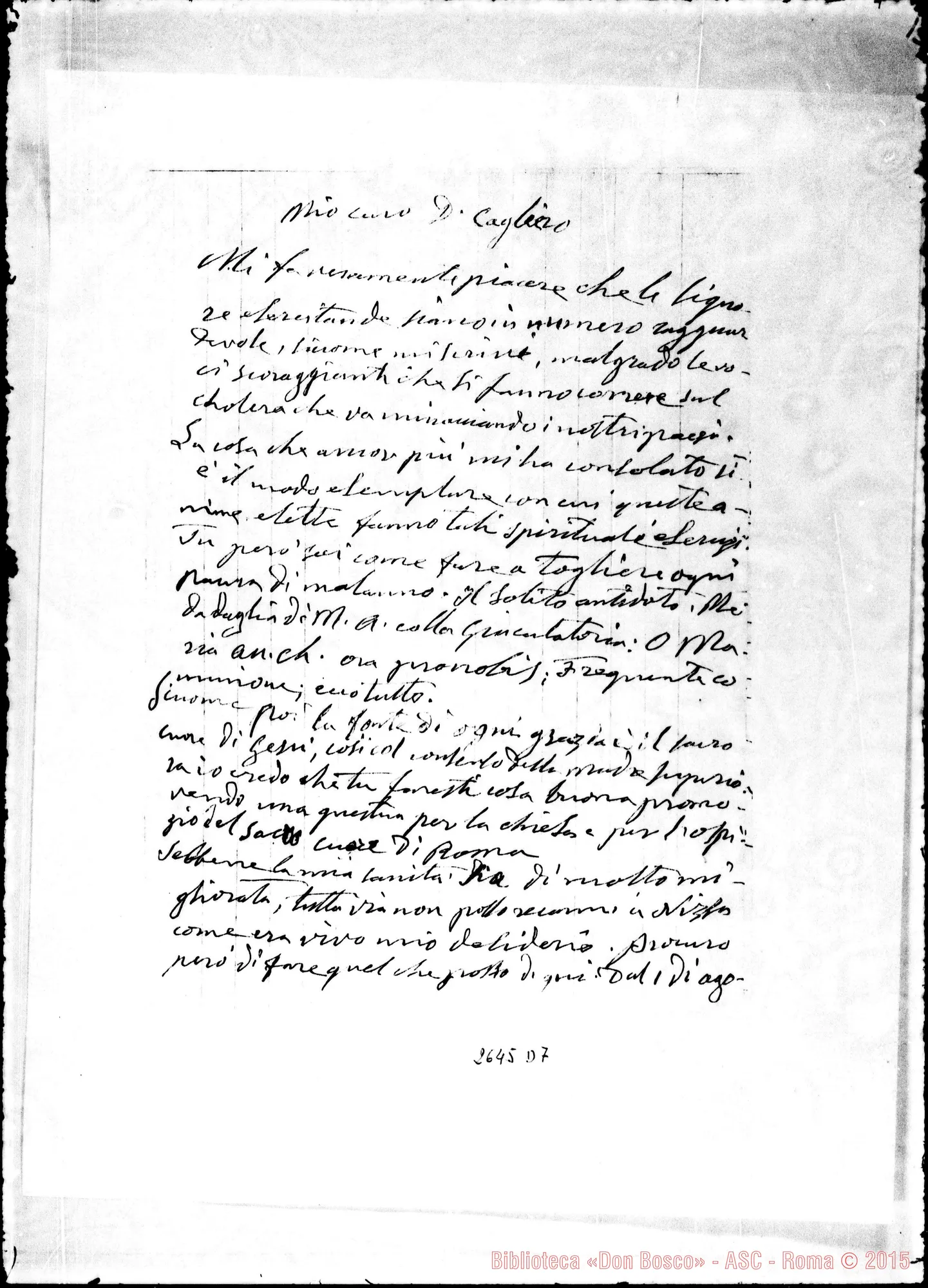 Fotogramma D 7 — Cagliero Giovanni, SDB. Pinerolo, 6-08-1884
