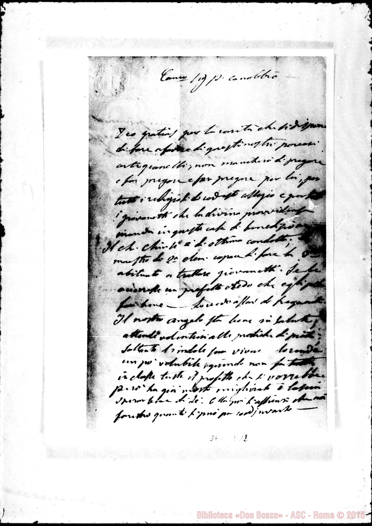 Fotogramma D 12 — Canobbio Salesio, barnabita. Torino, 2-03-1861