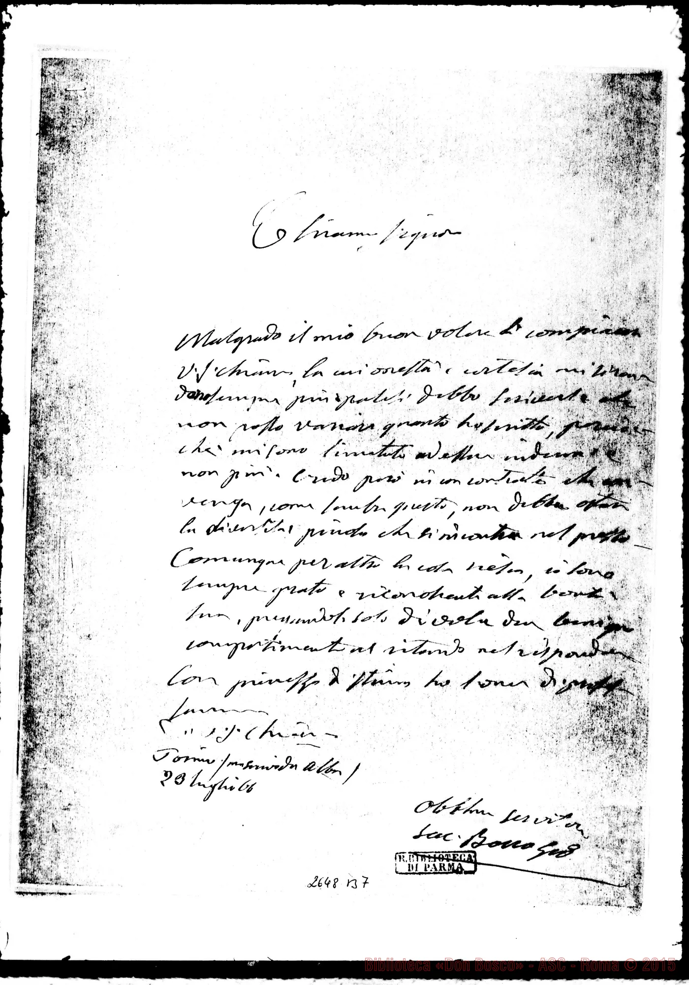Fotogramma B 7 — Fiore Ferdinando, Avv.. Torino, 23-07-1866