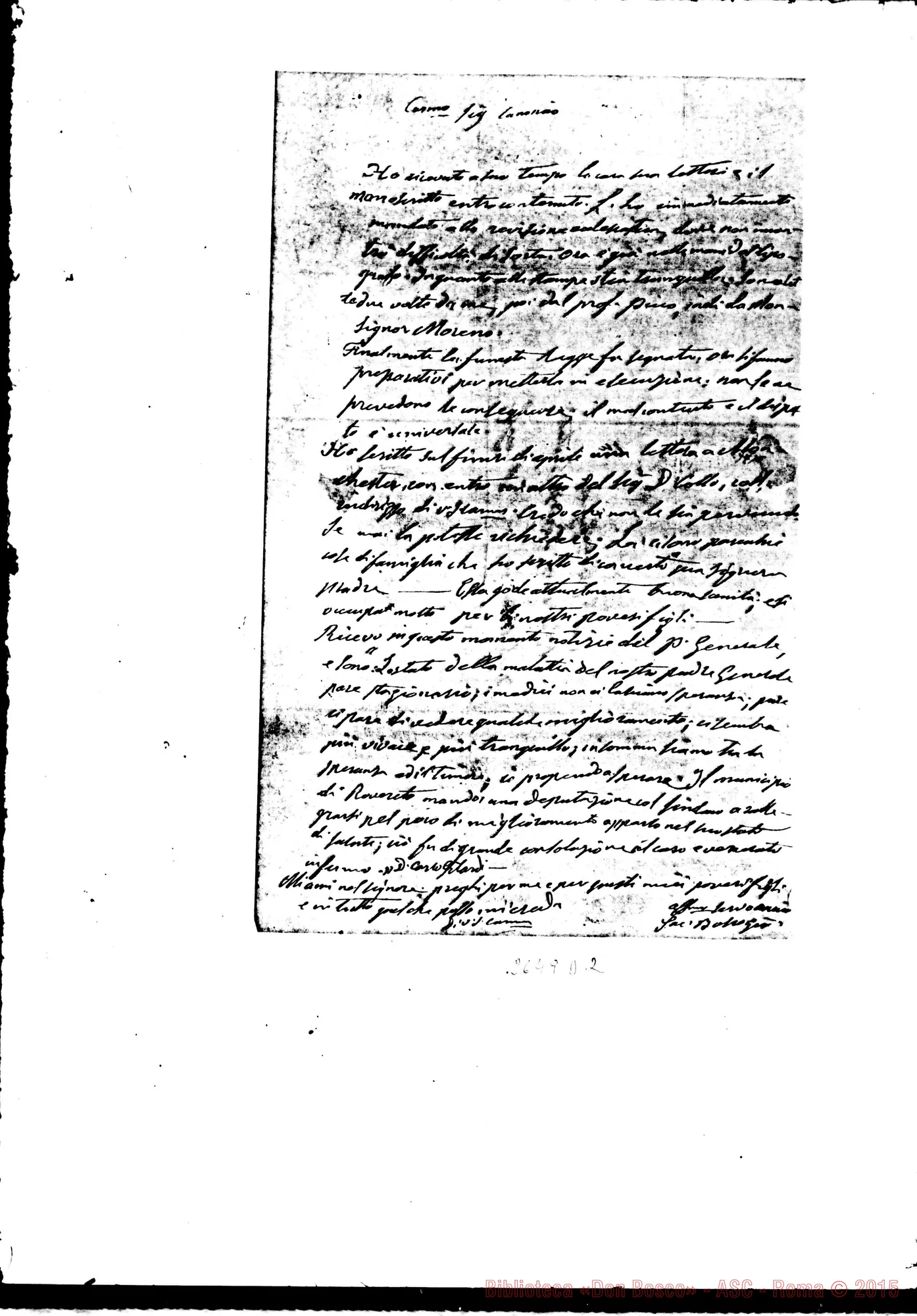 Fotogramma D 2 — Gastaldi Lorenzo, canonico, dott. in Teologia, s.d.