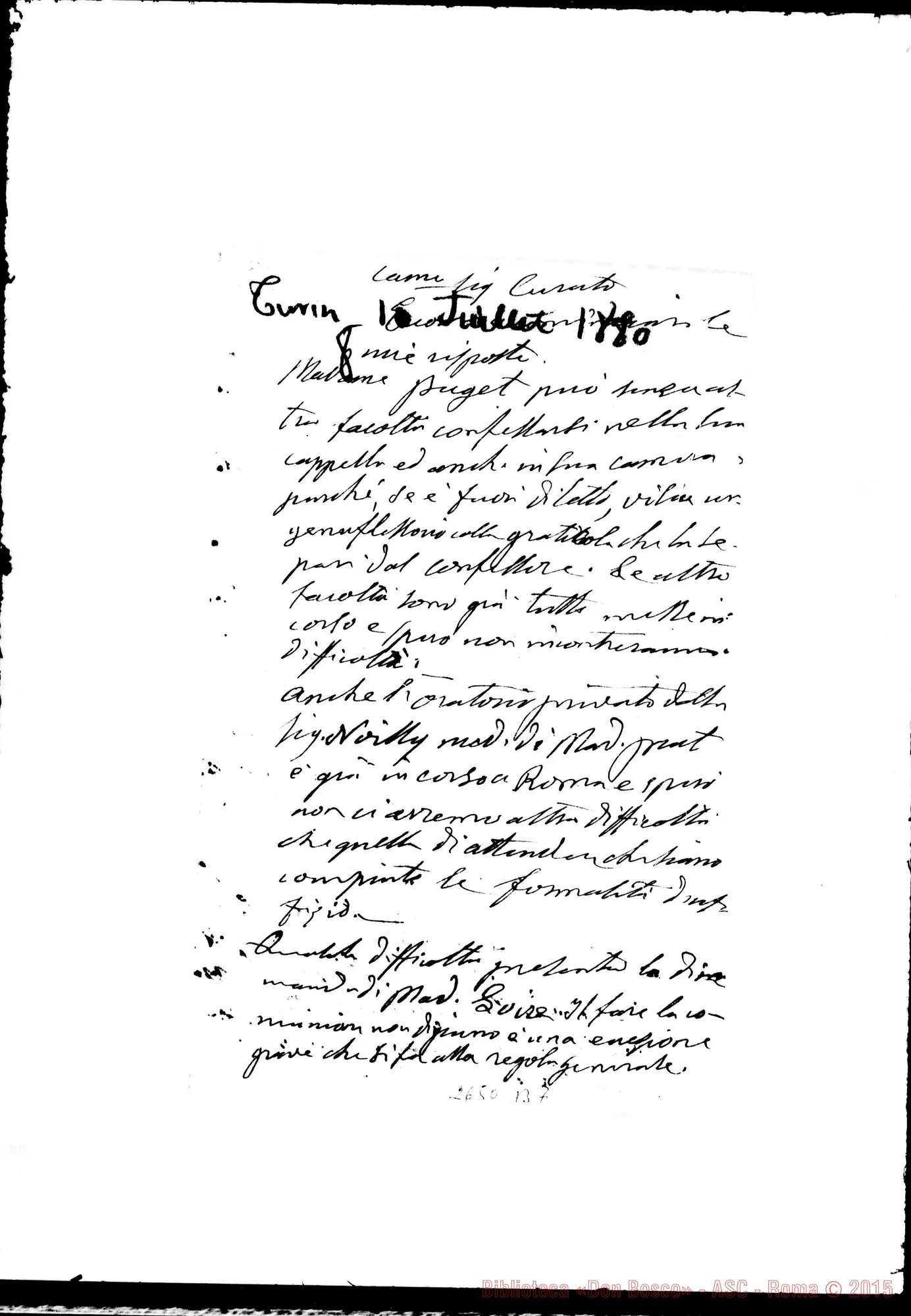 Fotogramma B 7 — Guiol Clemente, canonico. Torino, 30-07-1880