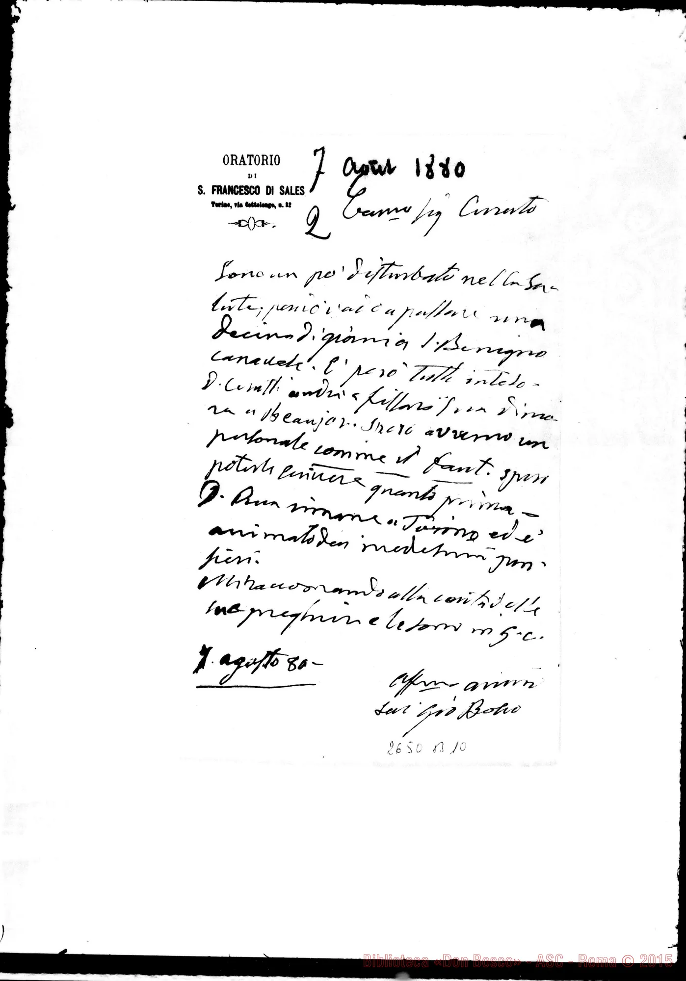 Fotogramma B 10 — Guiol Clemente, canonico. Torino, 7-08-1880