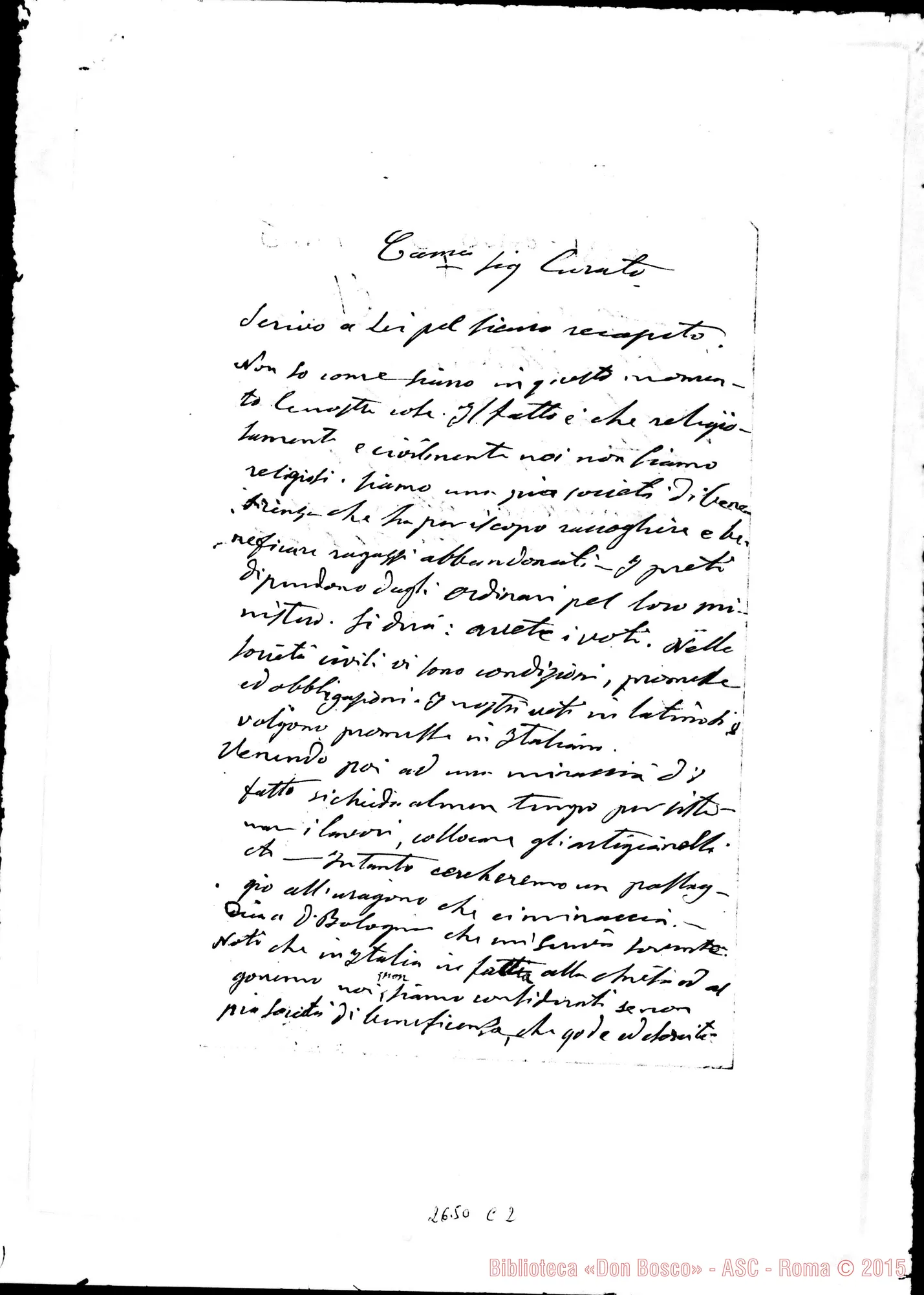 Fotogramma C 2 — Guiol Clemente, canonico. Torino, 6-10-1880