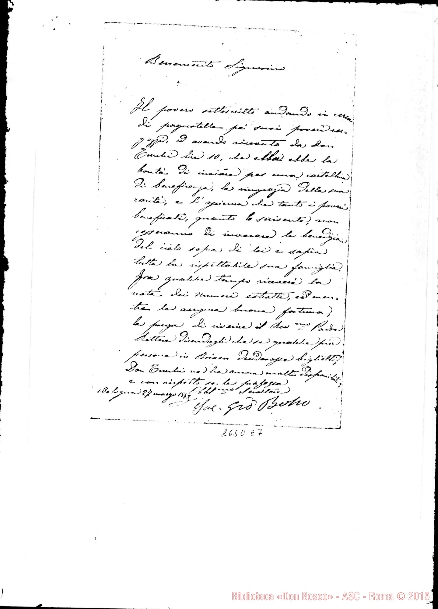 Fotogramma E 7 — Invrea Giuseppe, marchese. Bologna, 27-03-1873