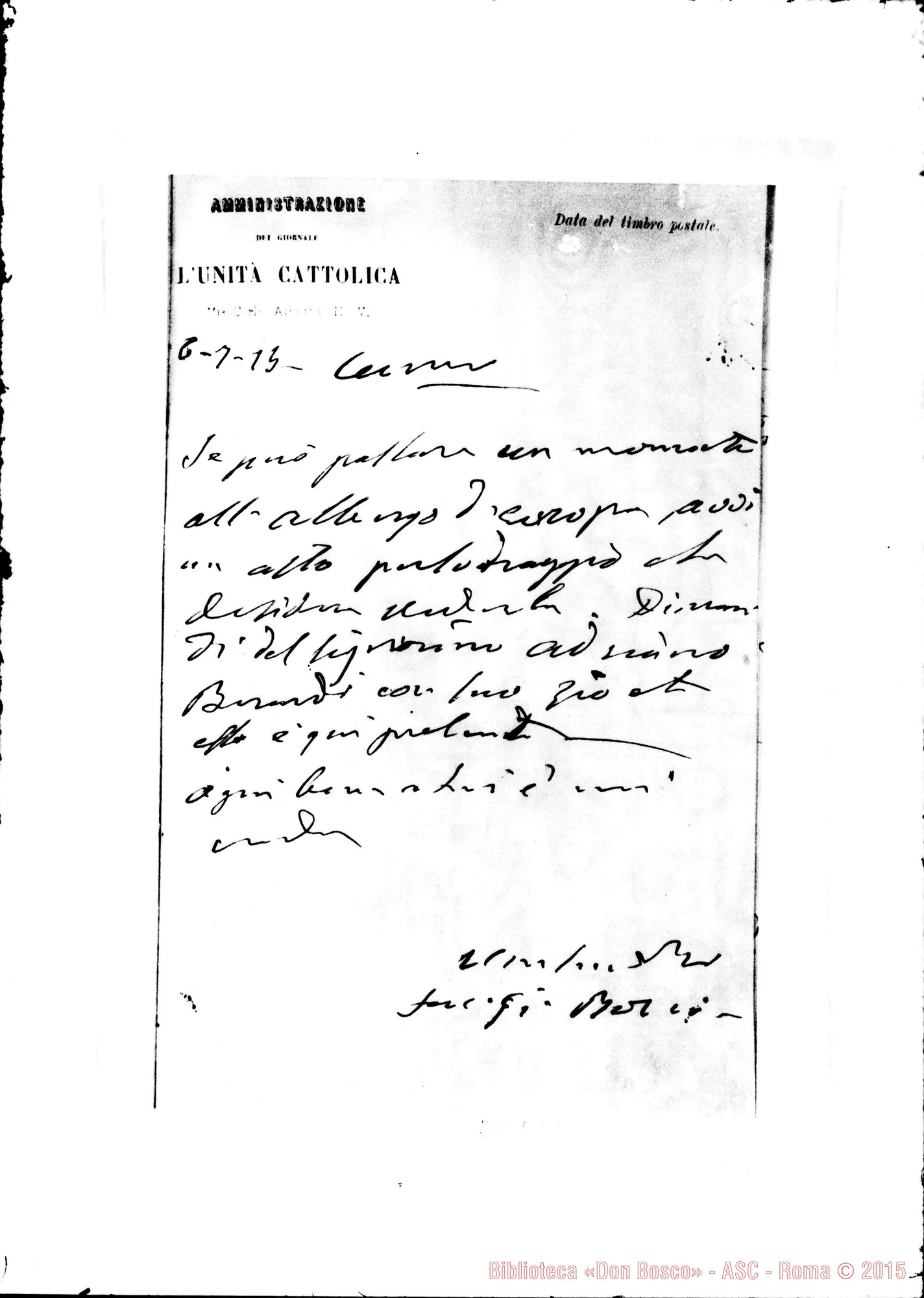 Fotogramma D 2 — Margotti Giacomo, sac., giornalista. Torino, 6-07-1873